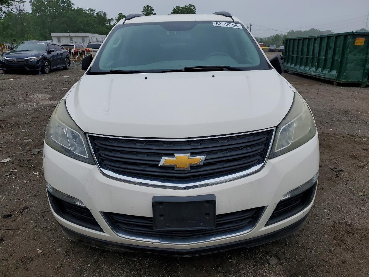 2015 Chevrolet Traverse Ls White vin: 1GNKVFED3FJ319539