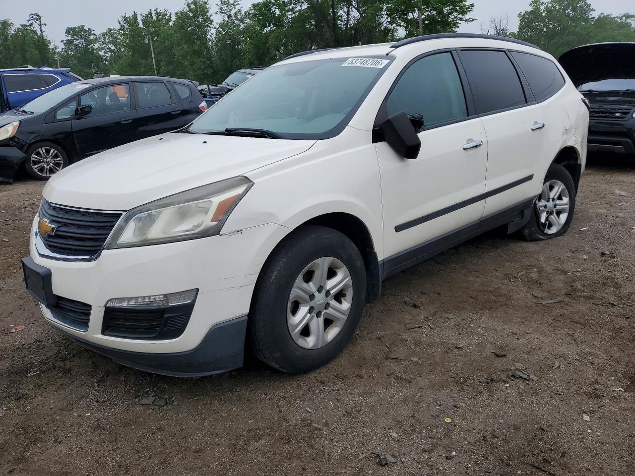 2015 Chevrolet Traverse Ls White vin: 1GNKVFED3FJ319539