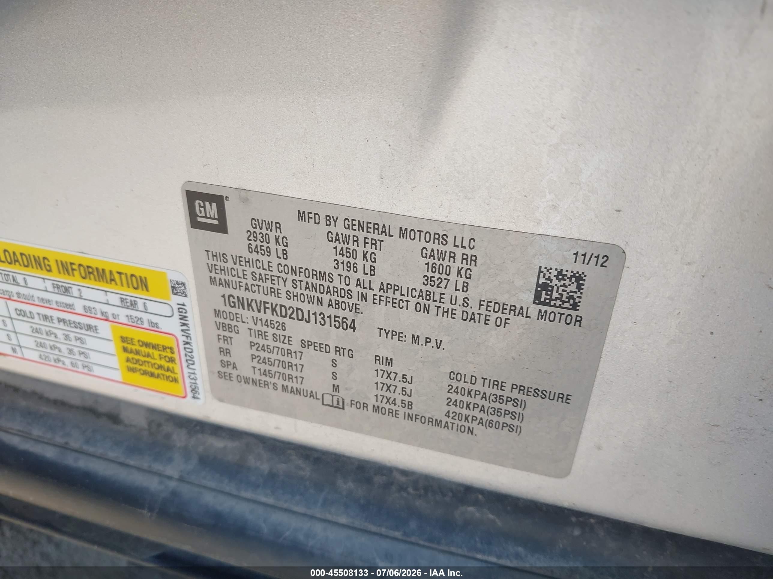 2013 Chevrolet Traverse Ls Silver vin: 1GNKVFKD2DJ131564