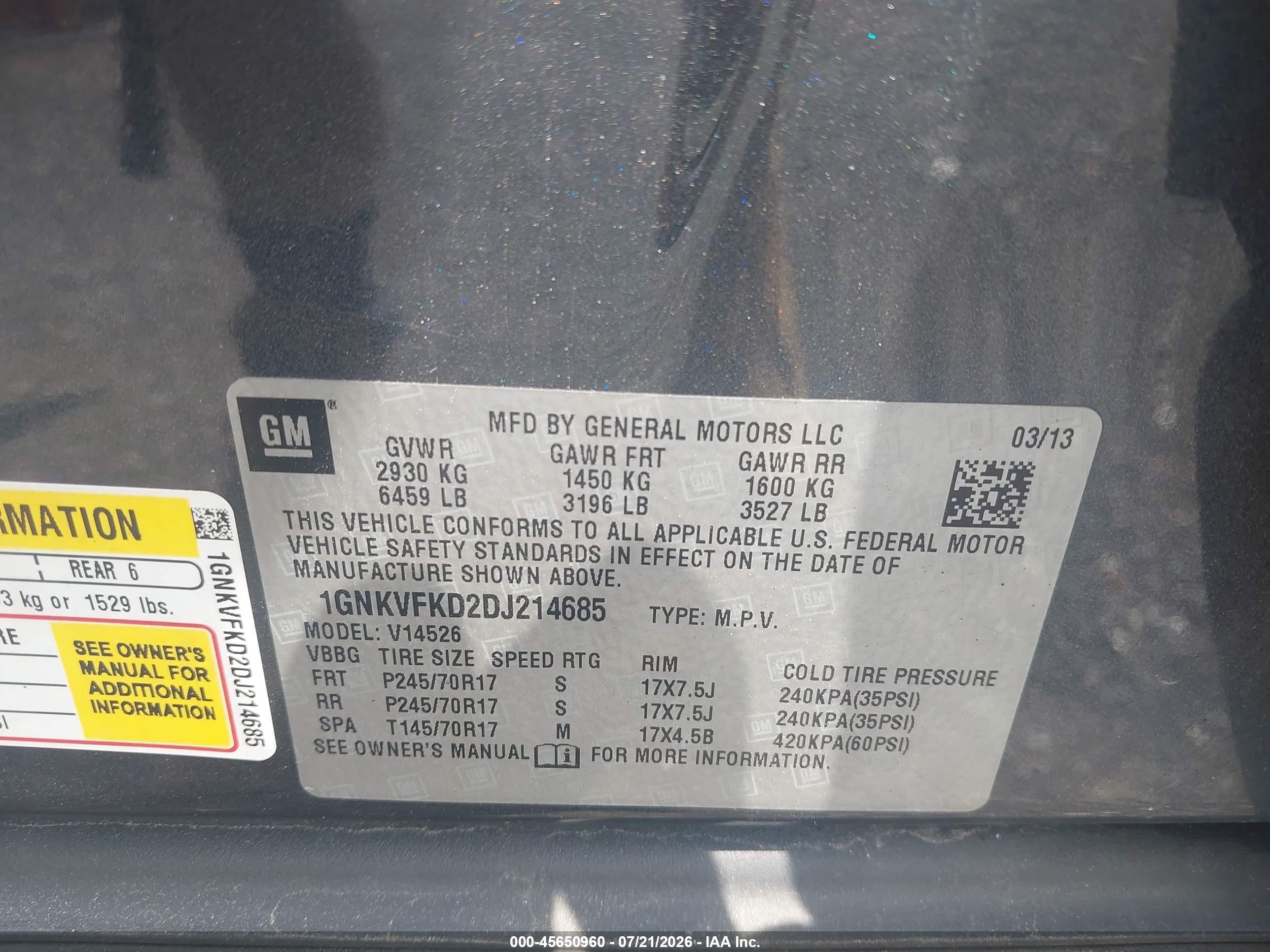 2013 Chevrolet Traverse Ls Gray vin: 1GNKVFKD2DJ214685