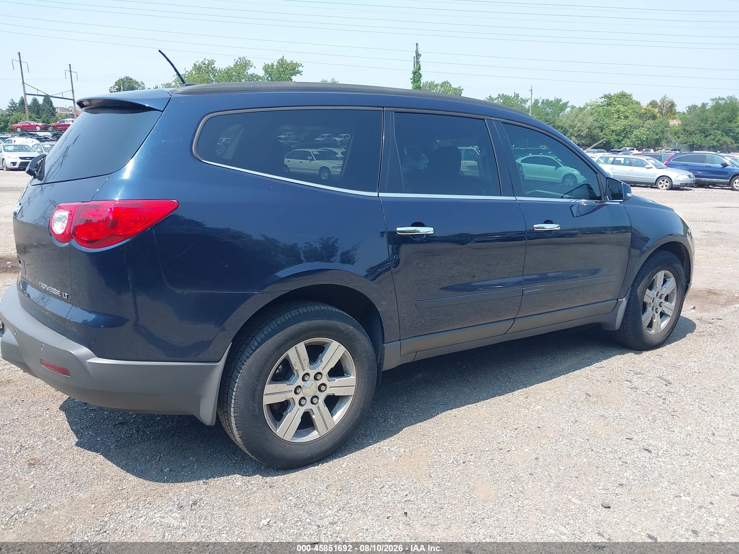 2012 Chevrolet Traverse Lt W/1lt Blue vin: 1GNKVGED0CJ168631
