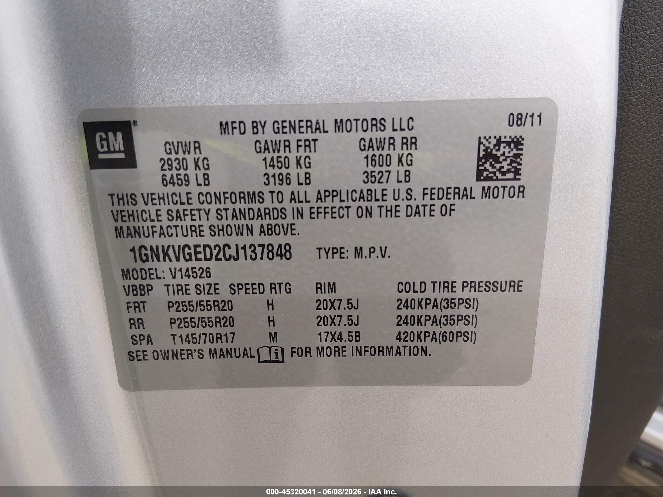 2012 Chevrolet Traverse 1lt Silver vin: 1GNKVGED2CJ137848