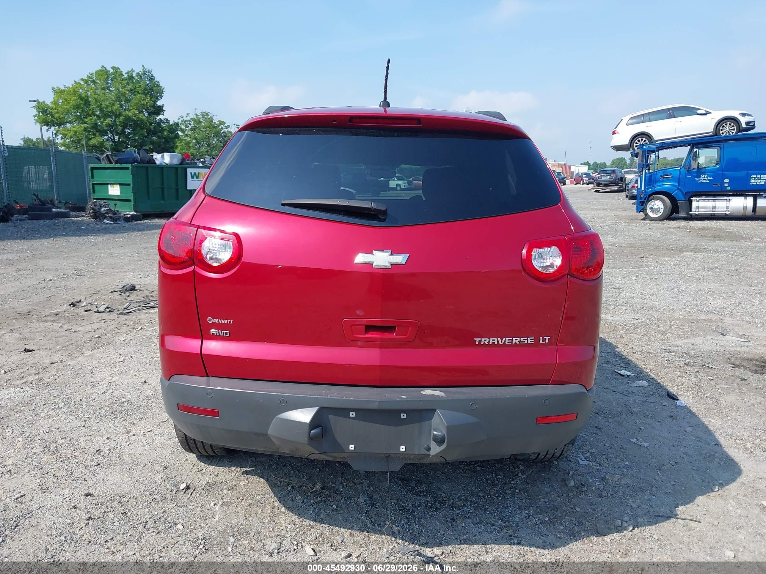 2012 Chevrolet Traverse Lt W/1lt Red vin: 1GNKVGED5CJ203079