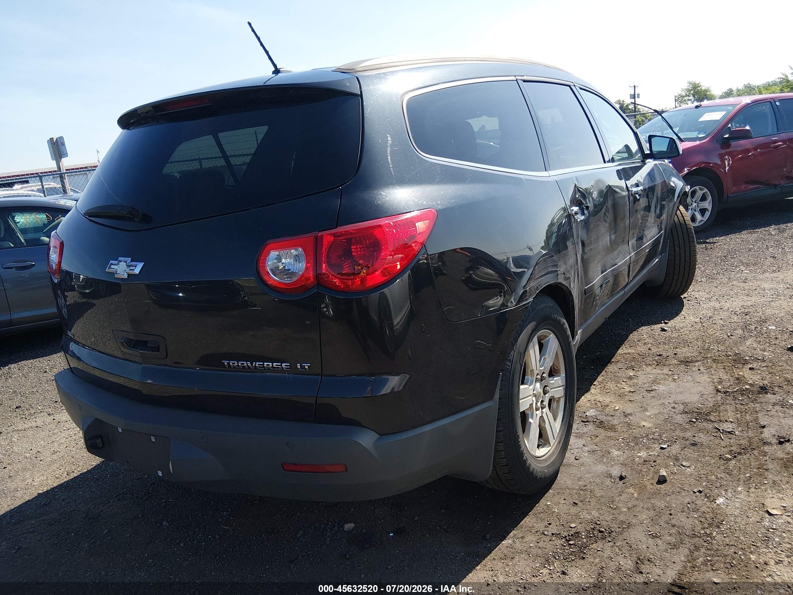 2012 Chevrolet Traverse Lt W/1lt Black vin: 1GNKVGED5CJ394454
