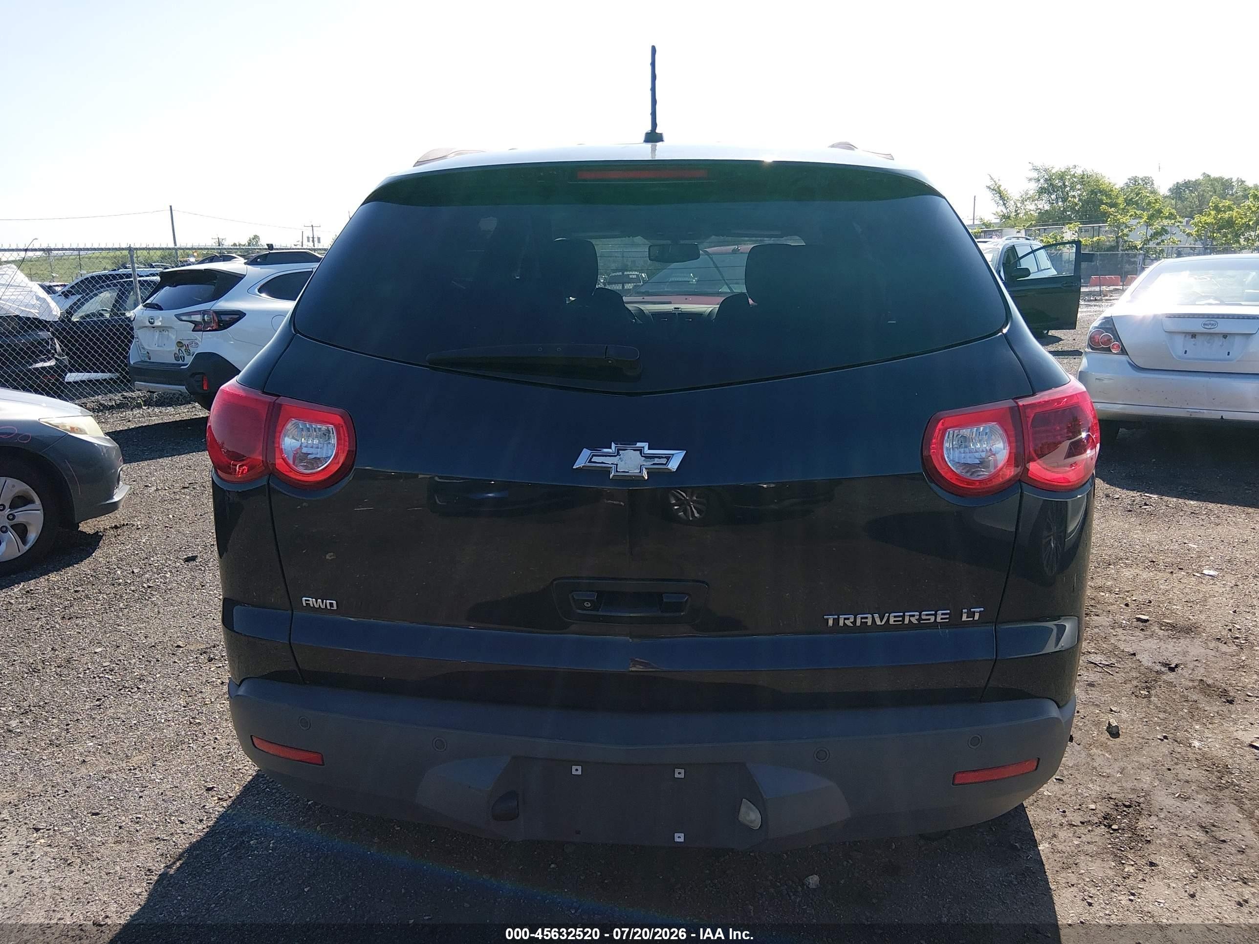 2012 Chevrolet Traverse Lt W/1lt Black vin: 1GNKVGED5CJ394454