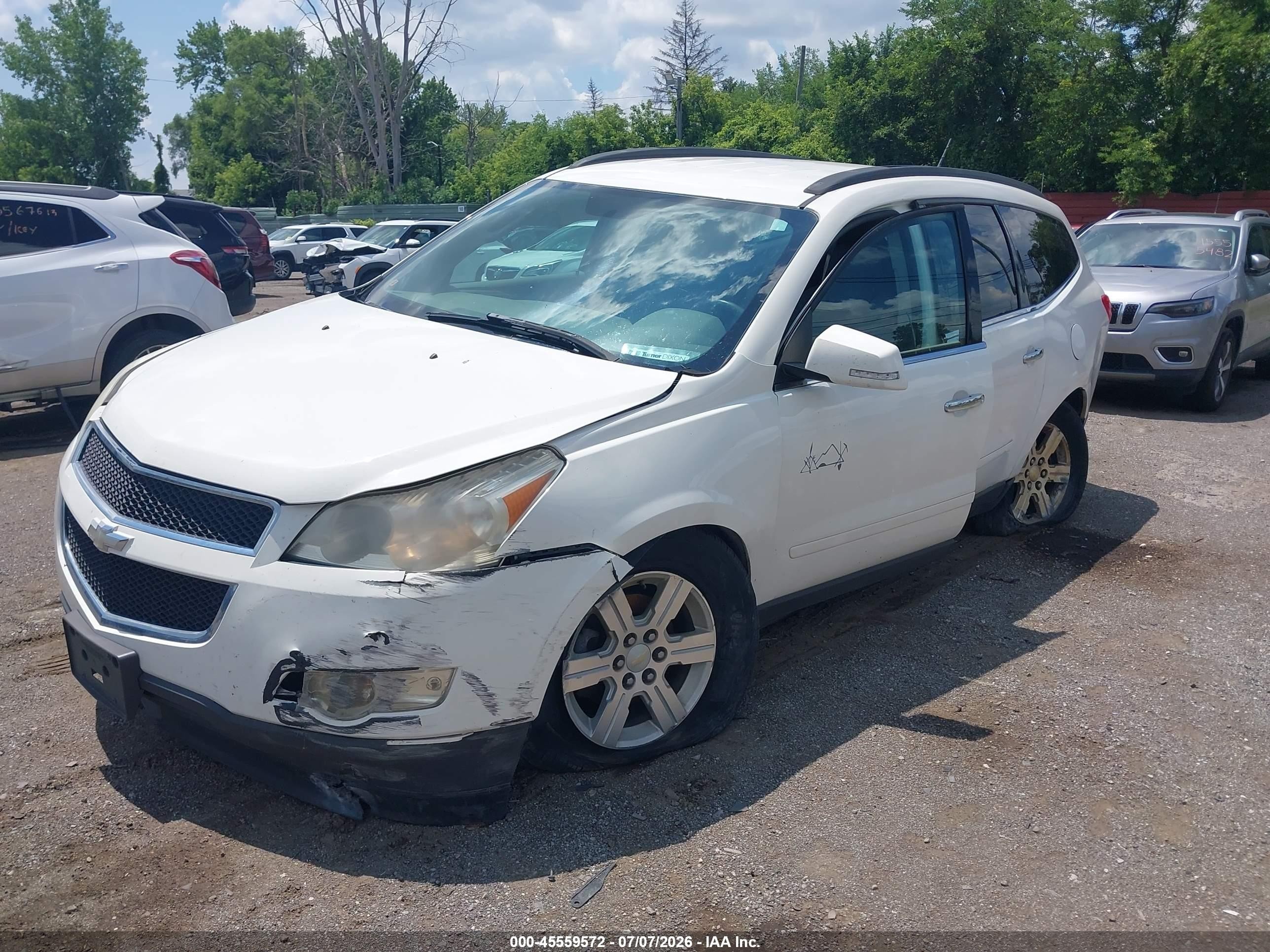 2011 Chevrolet Traverse 1lt White vin: 1GNKVGED7BJ229956