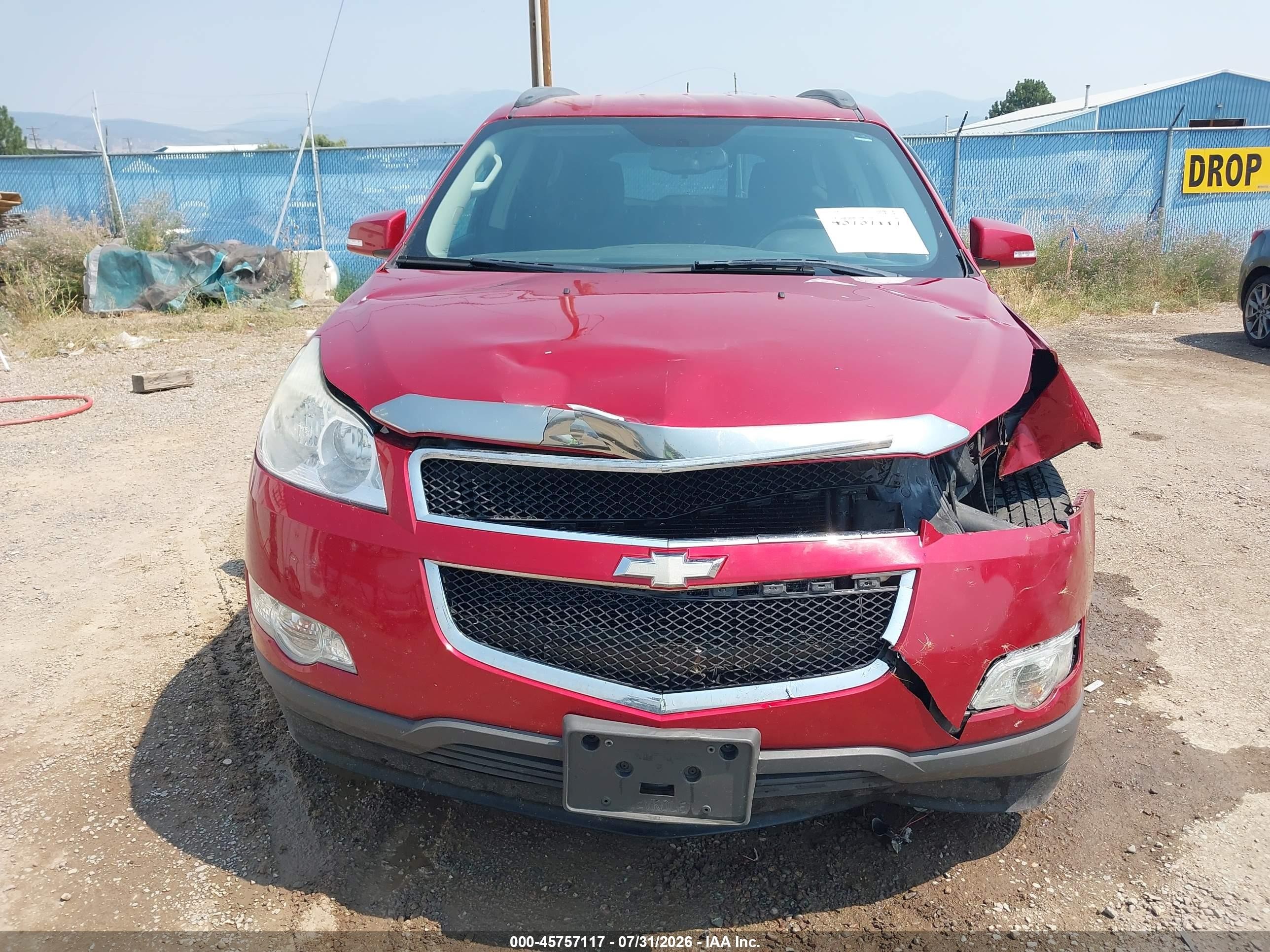 2012 Chevrolet Traverse Lt Red vin: 1GNKVGED9CJ406055