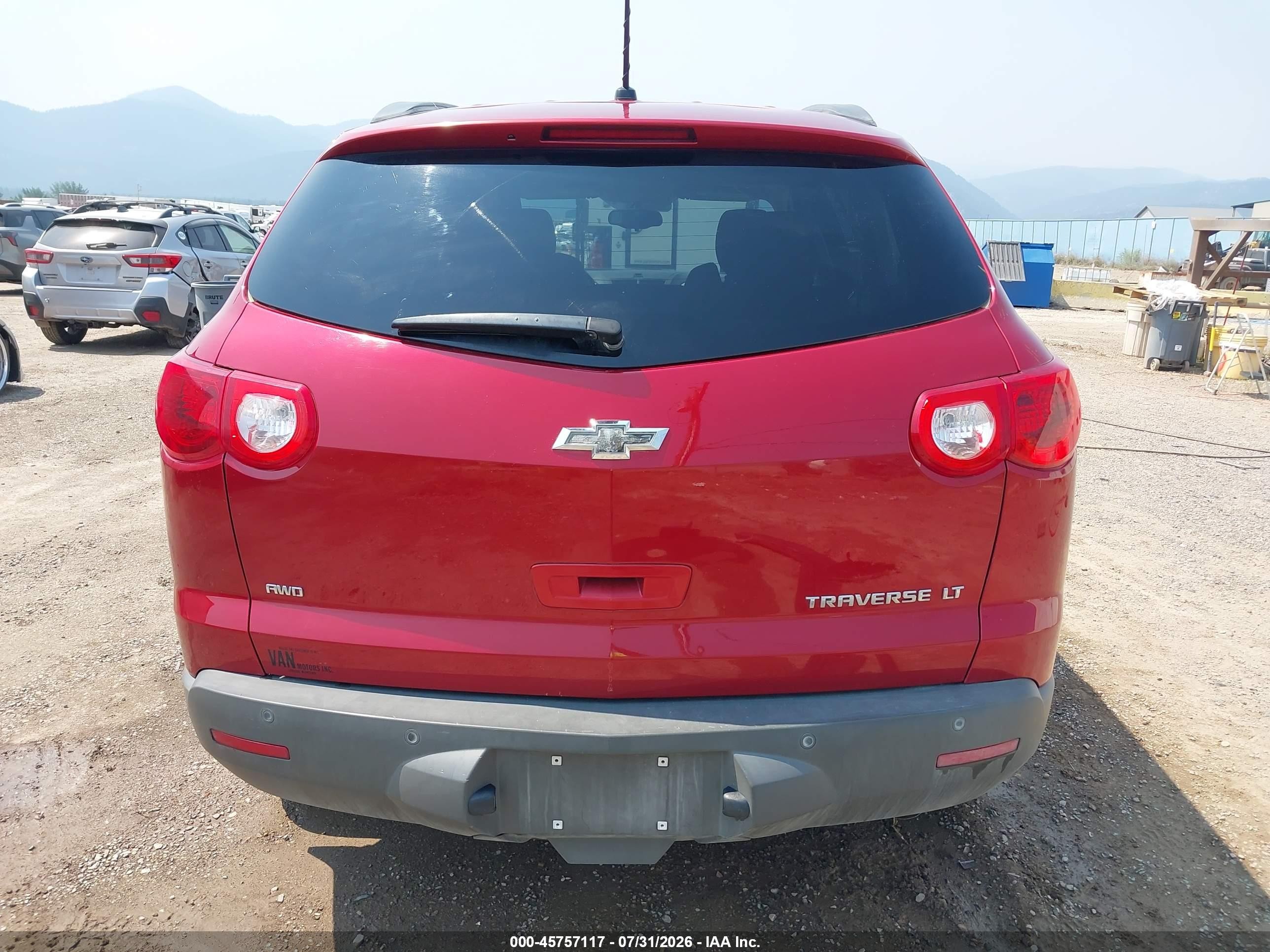 2012 Chevrolet Traverse Lt Red vin: 1GNKVGED9CJ406055