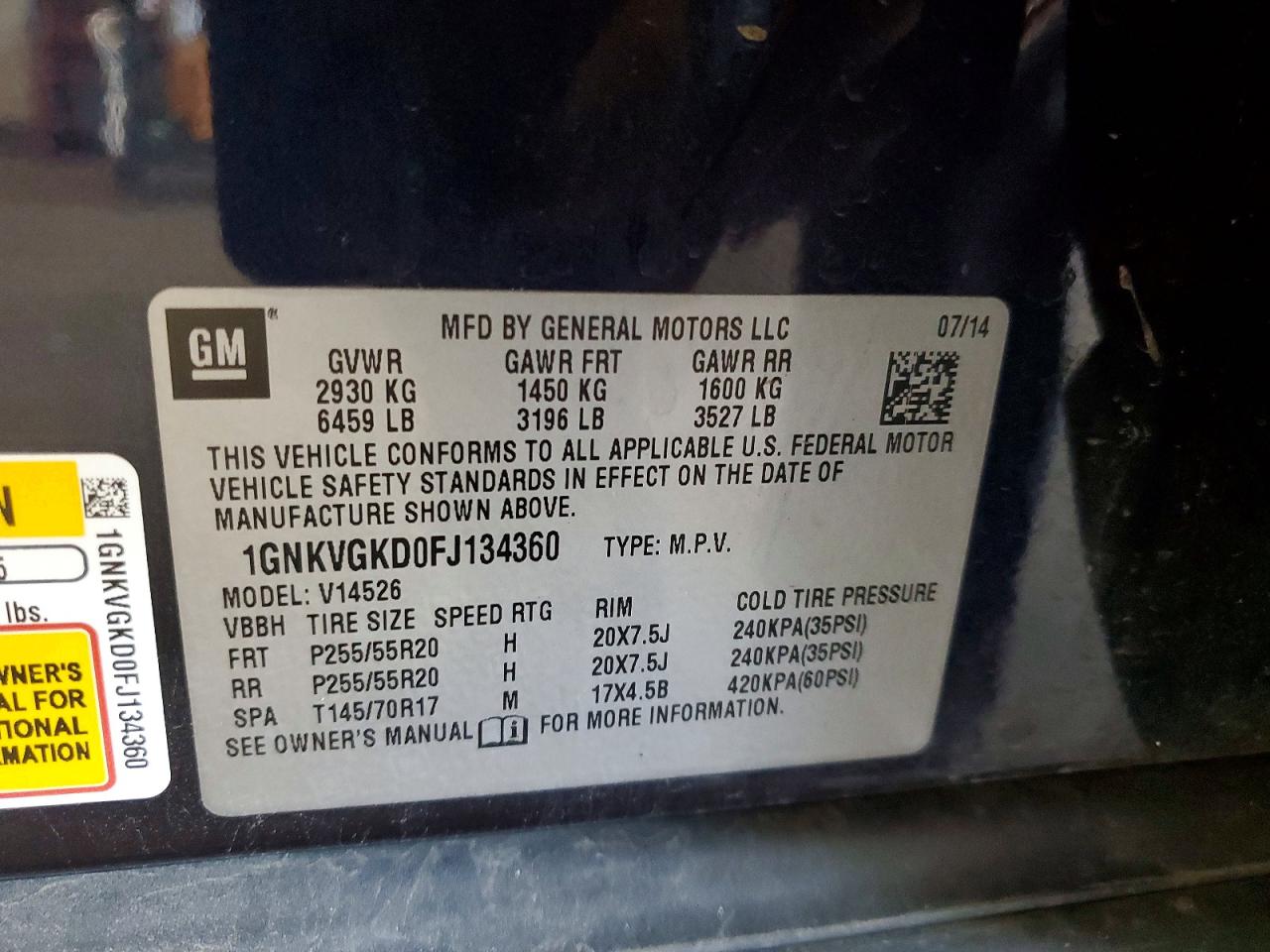 2015 Chevrolet Traverse Lt Синий vin: 1GNKVGKD0FJ134360