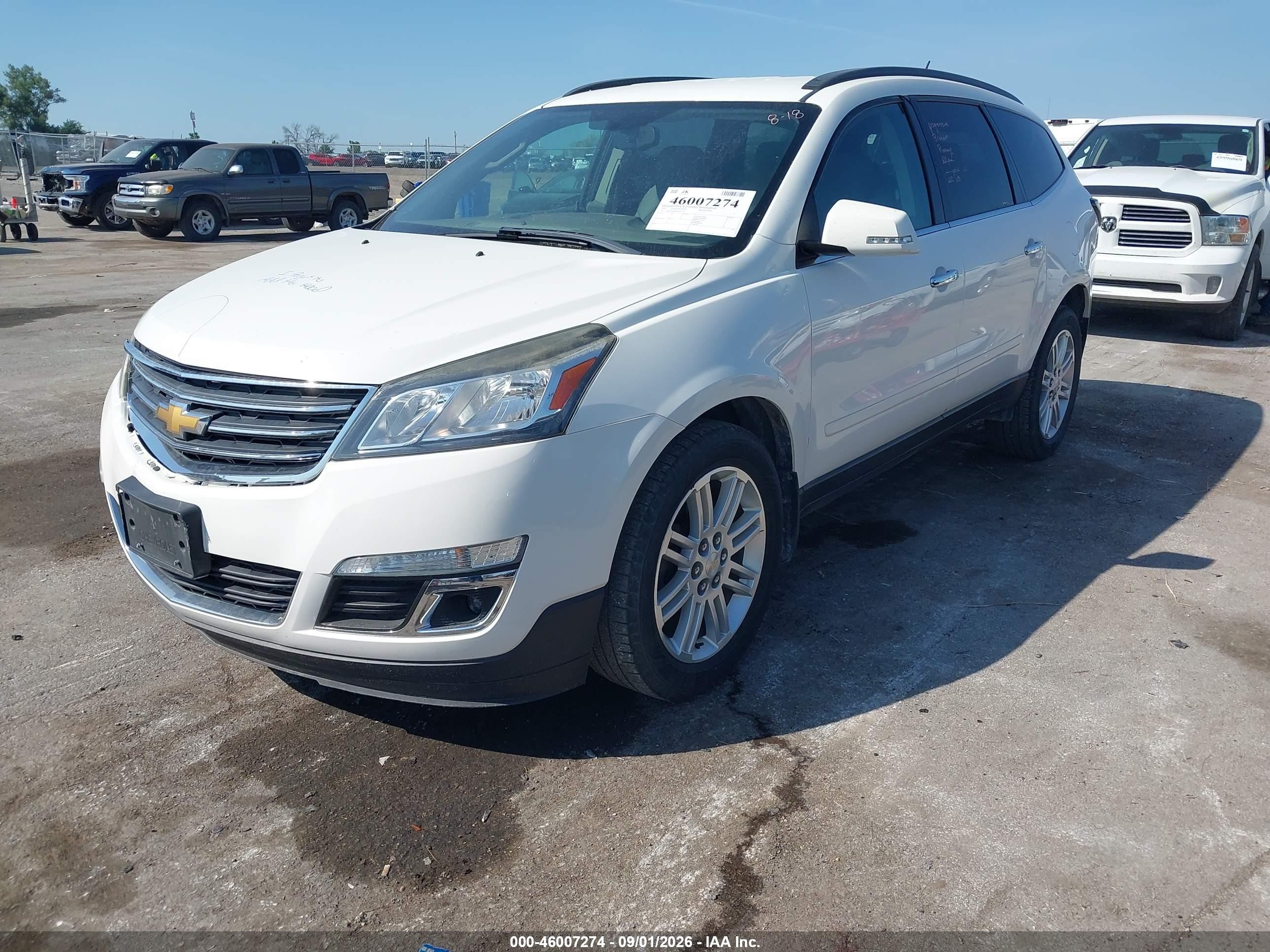 2015 Chevrolet Traverse Lt White vin: 1GNKVGKD0FJ294710