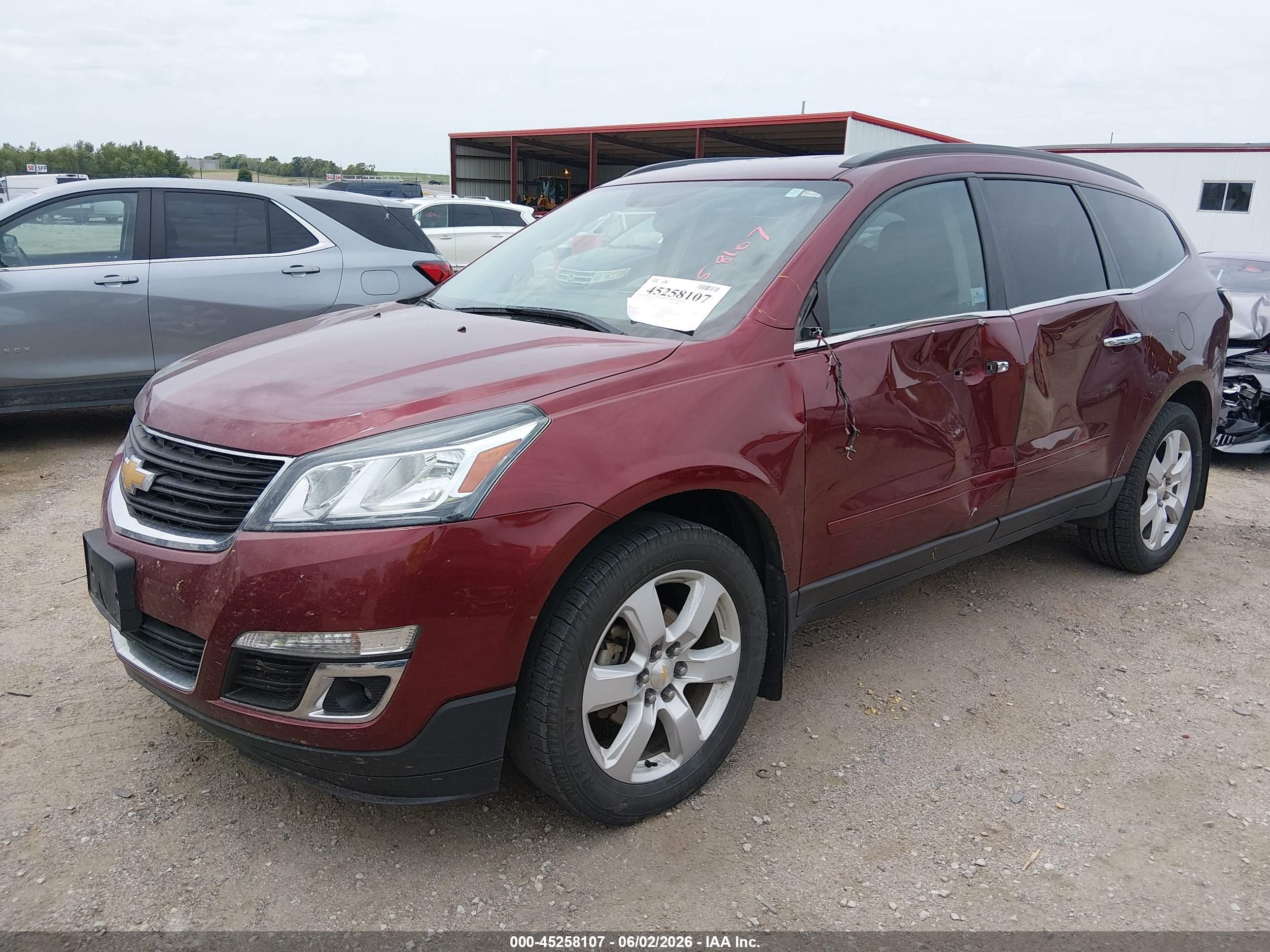 2017 Chevrolet Traverse 1lt Maroon vin: 1GNKVGKD0HJ238107