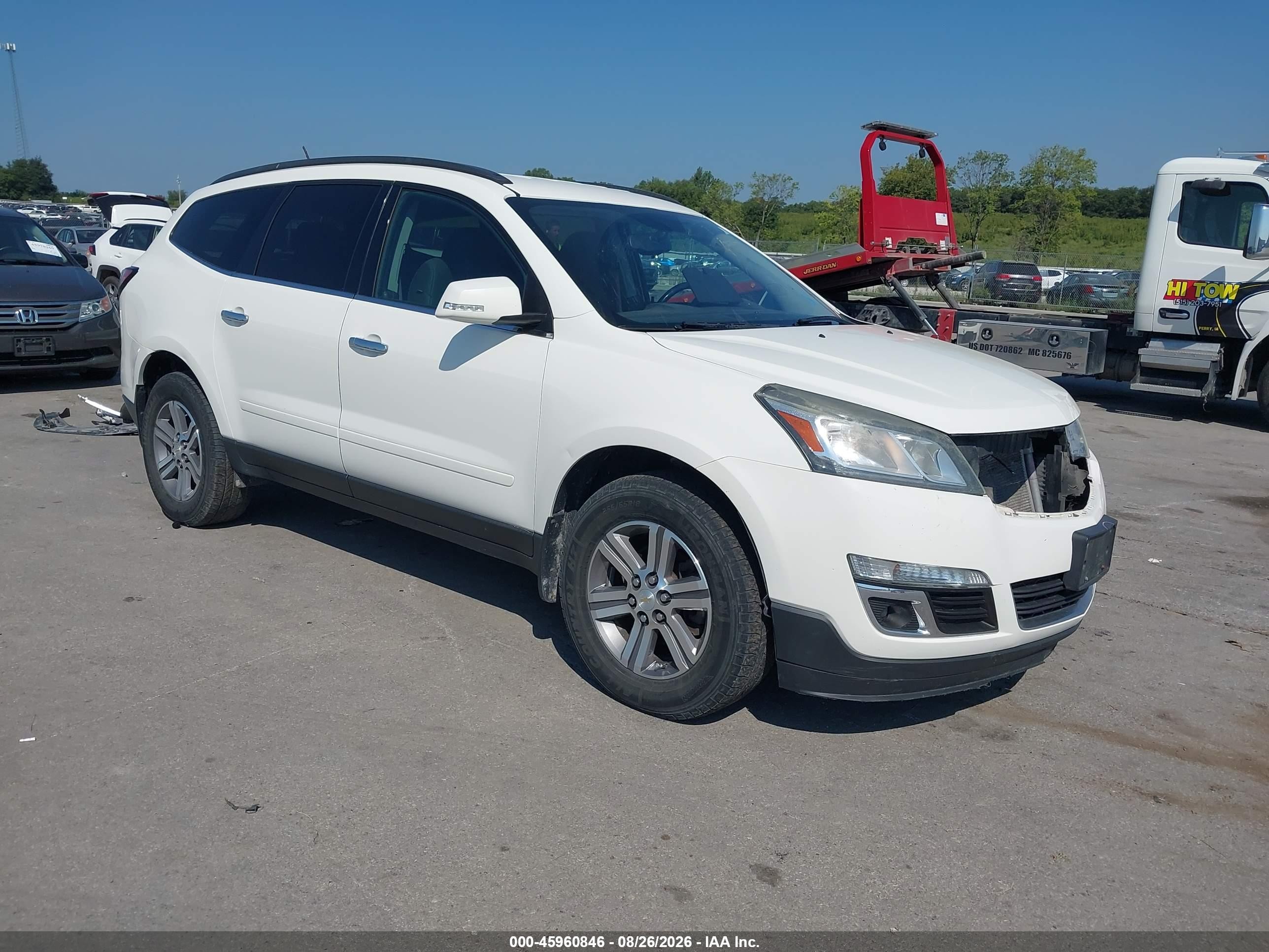 2015 Chevrolet Traverse Lt White vin: 1GNKVGKD1FJ311613