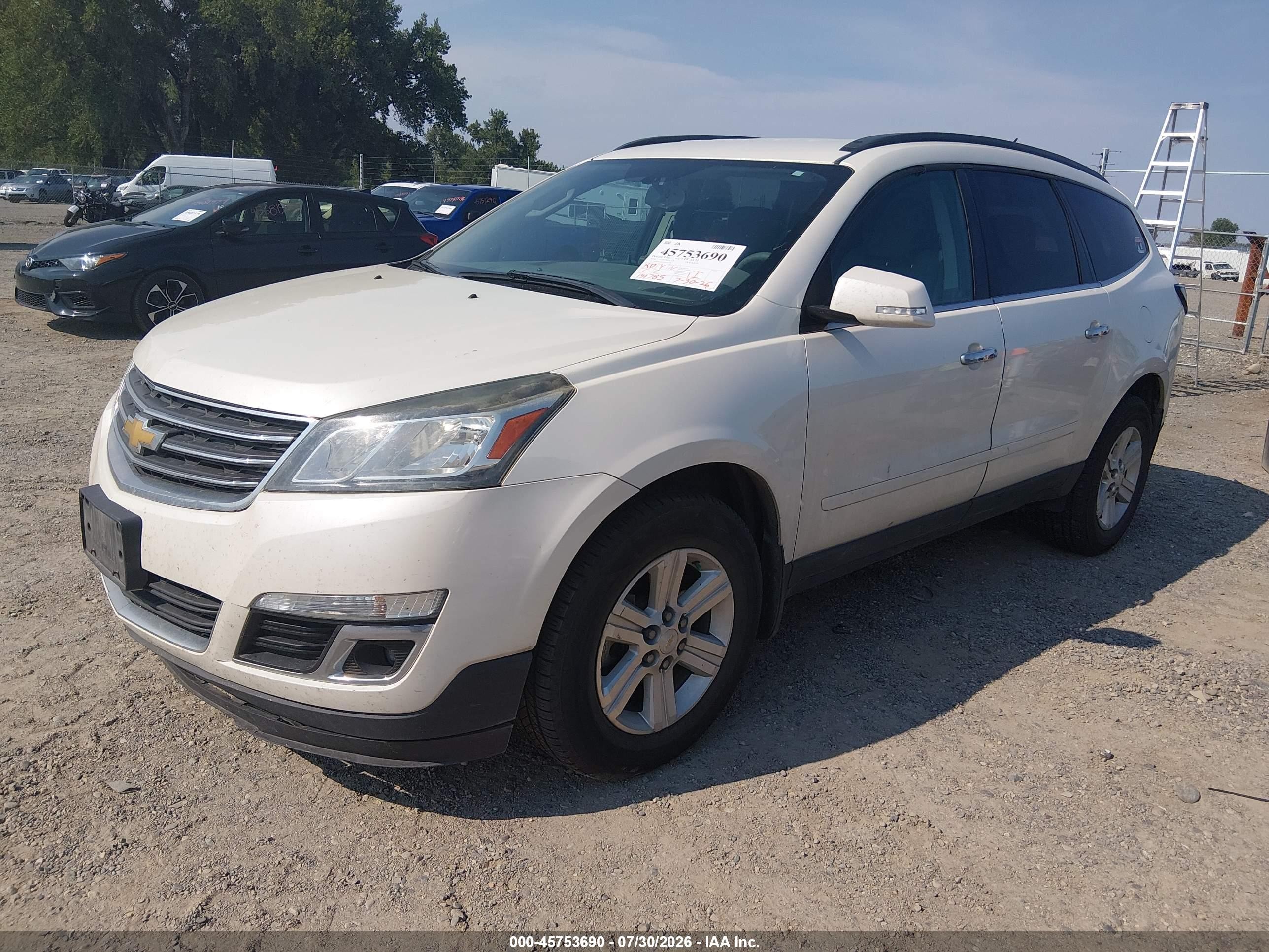 2014 Chevrolet Traverse 1lt White vin: 1GNKVGKD3EJ241188