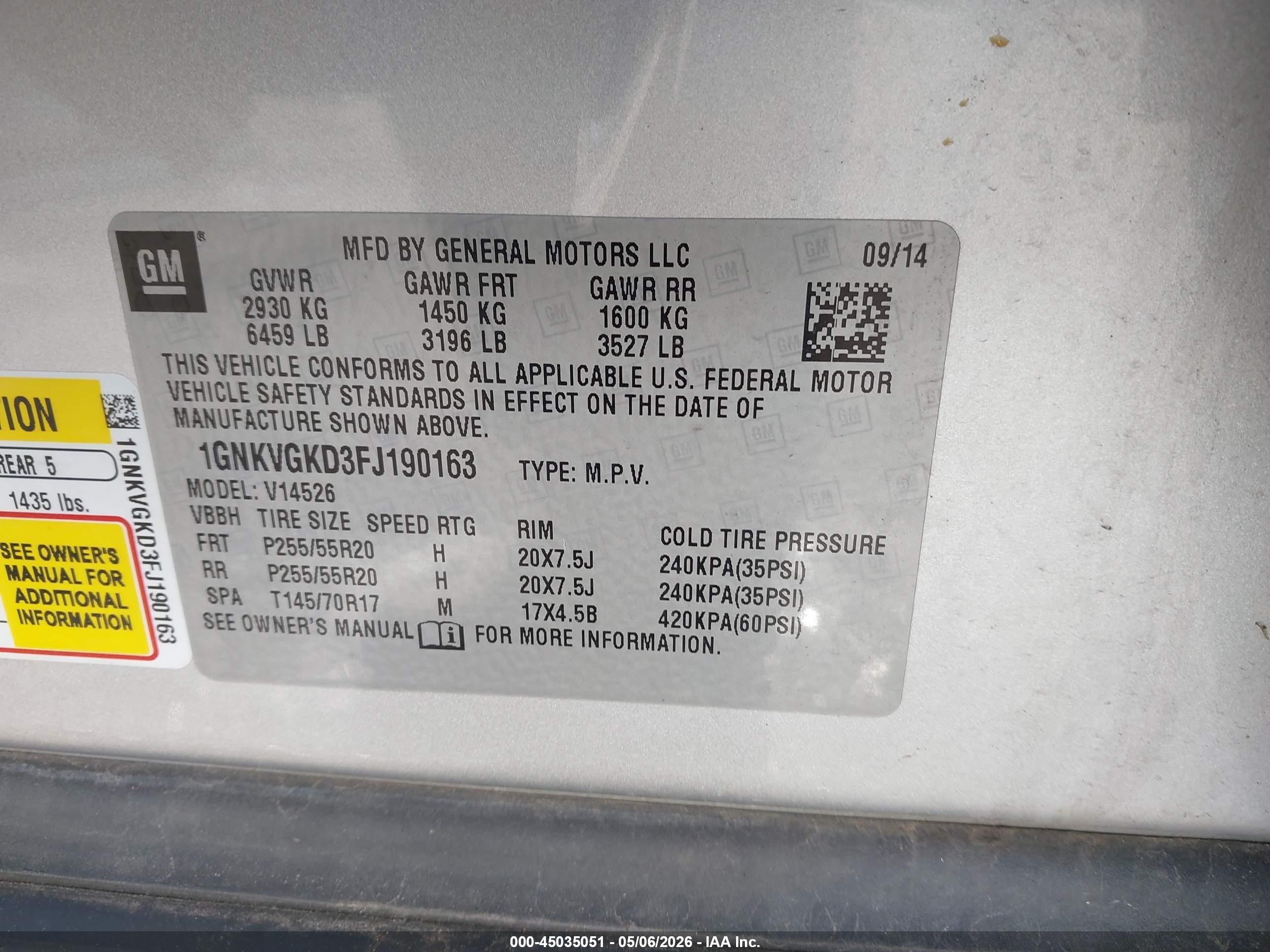 2015 Chevrolet Traverse 1lt Silver vin: 1GNKVGKD3FJ190163