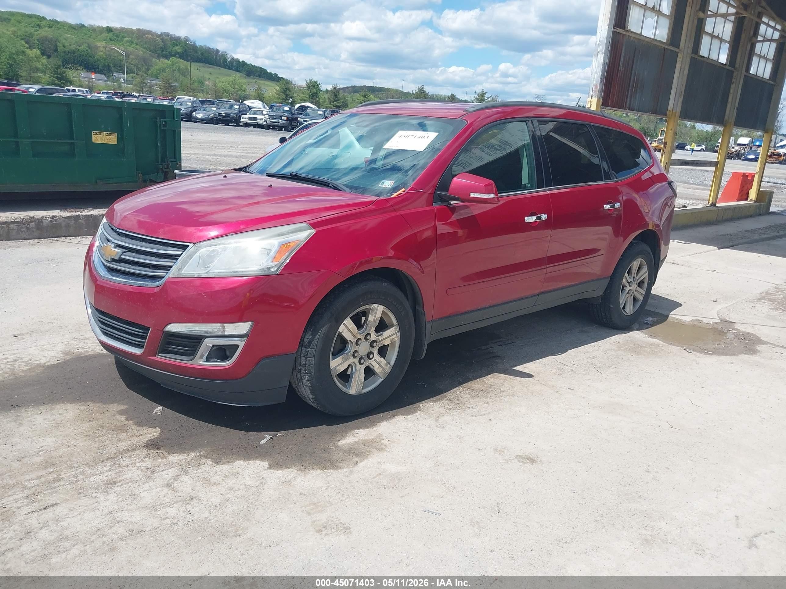 2013 Chevrolet Traverse 1lt Red vin: 1GNKVGKD4DJ147898