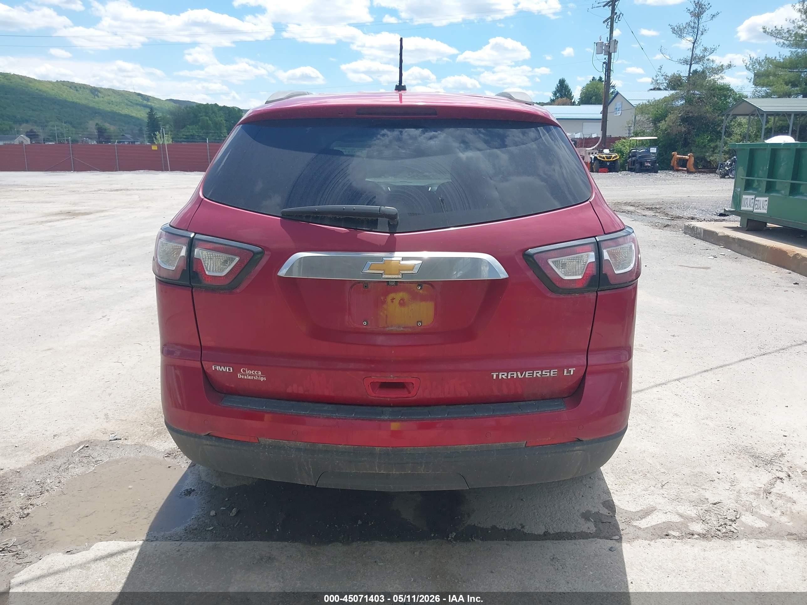 2013 Chevrolet Traverse 1lt Red vin: 1GNKVGKD4DJ147898