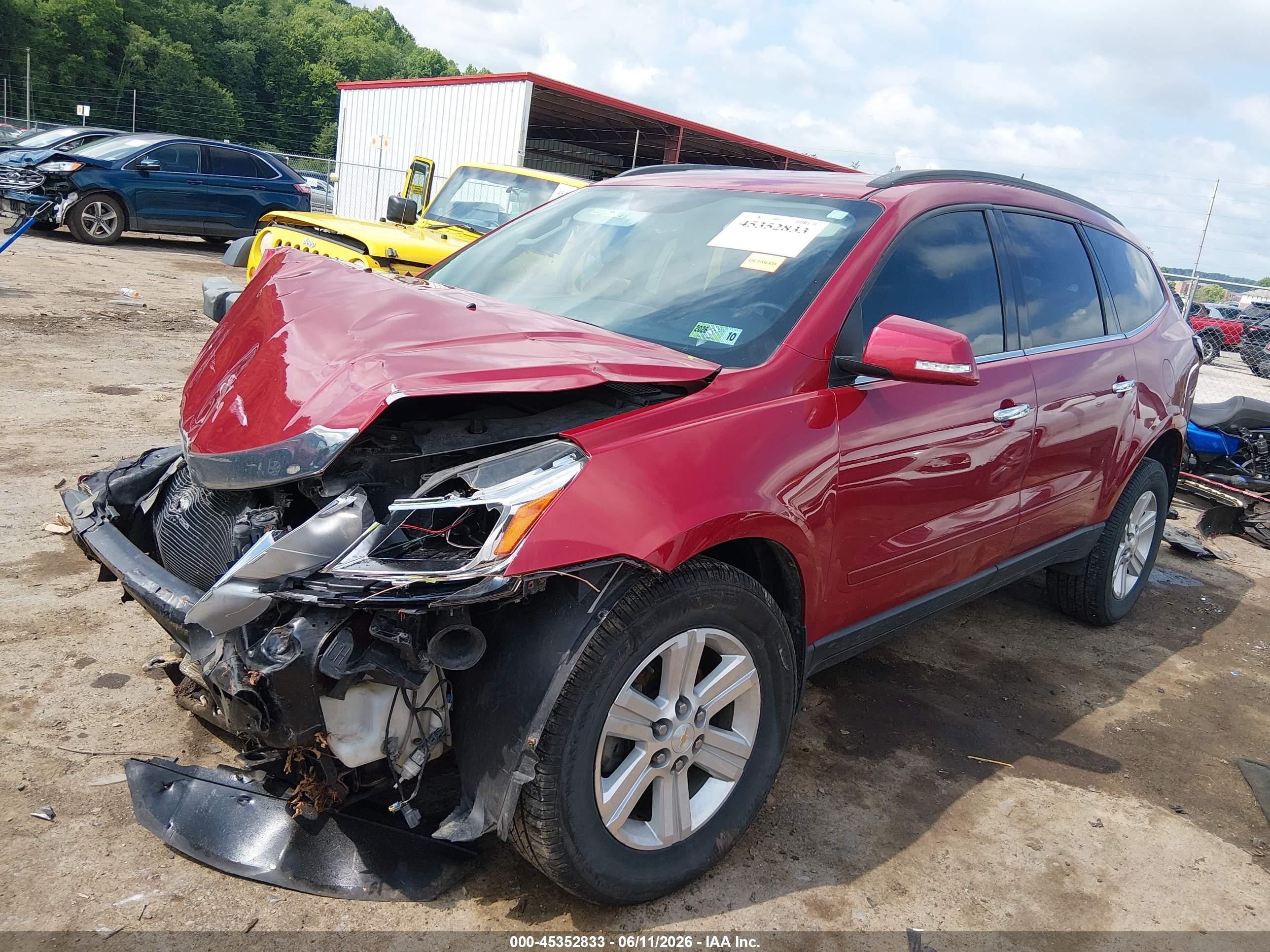 2013 Chevrolet Traverse 1lt Red vin: 1GNKVGKD4DJ195515