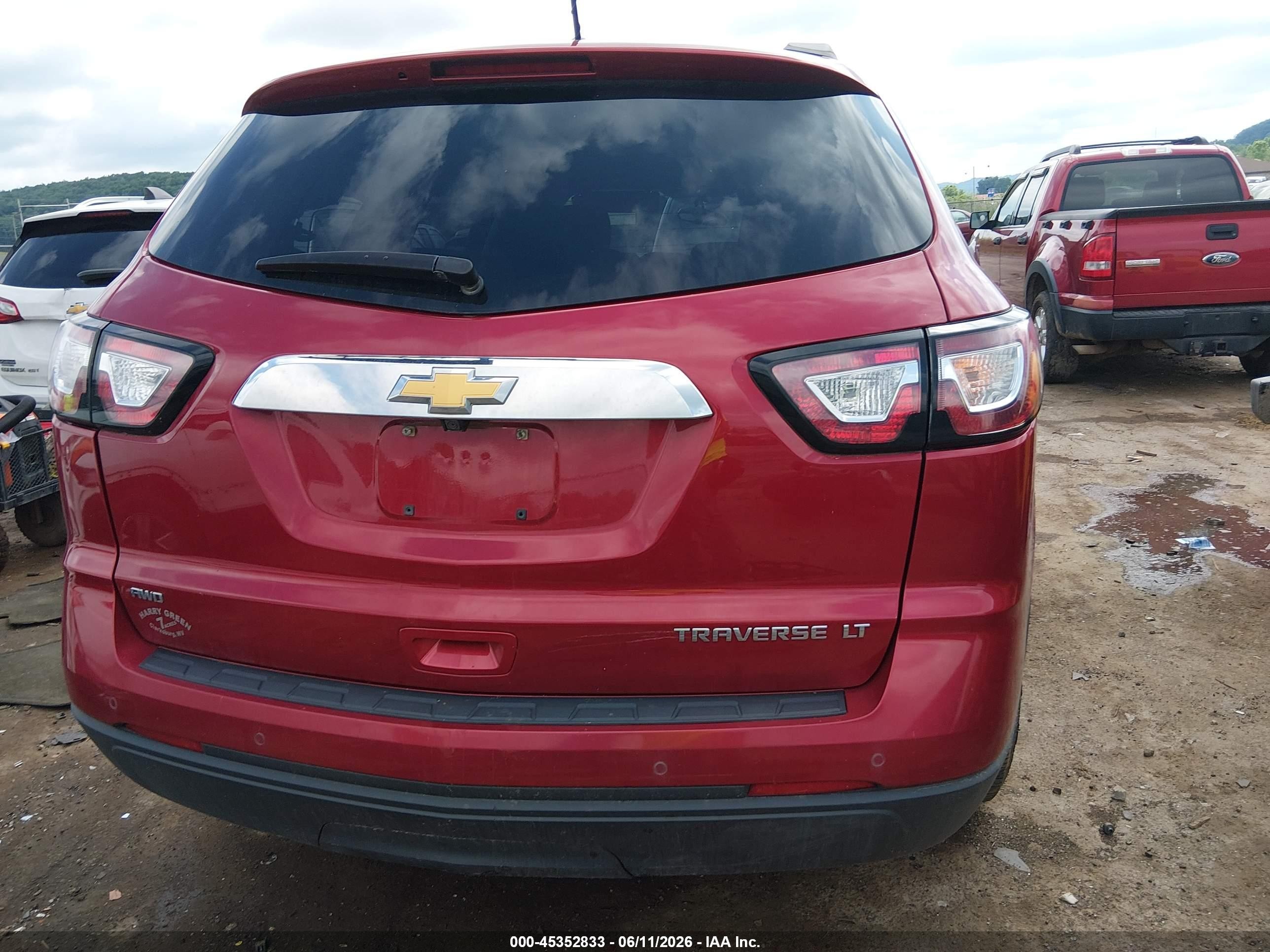 2013 Chevrolet Traverse 1lt Red vin: 1GNKVGKD4DJ195515