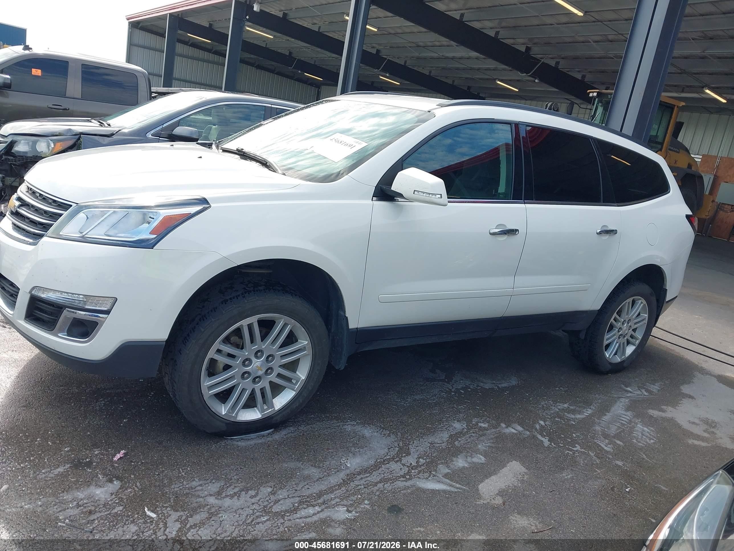 2014 Chevrolet Traverse 1lt White vin: 1GNKVGKD5EJ237904