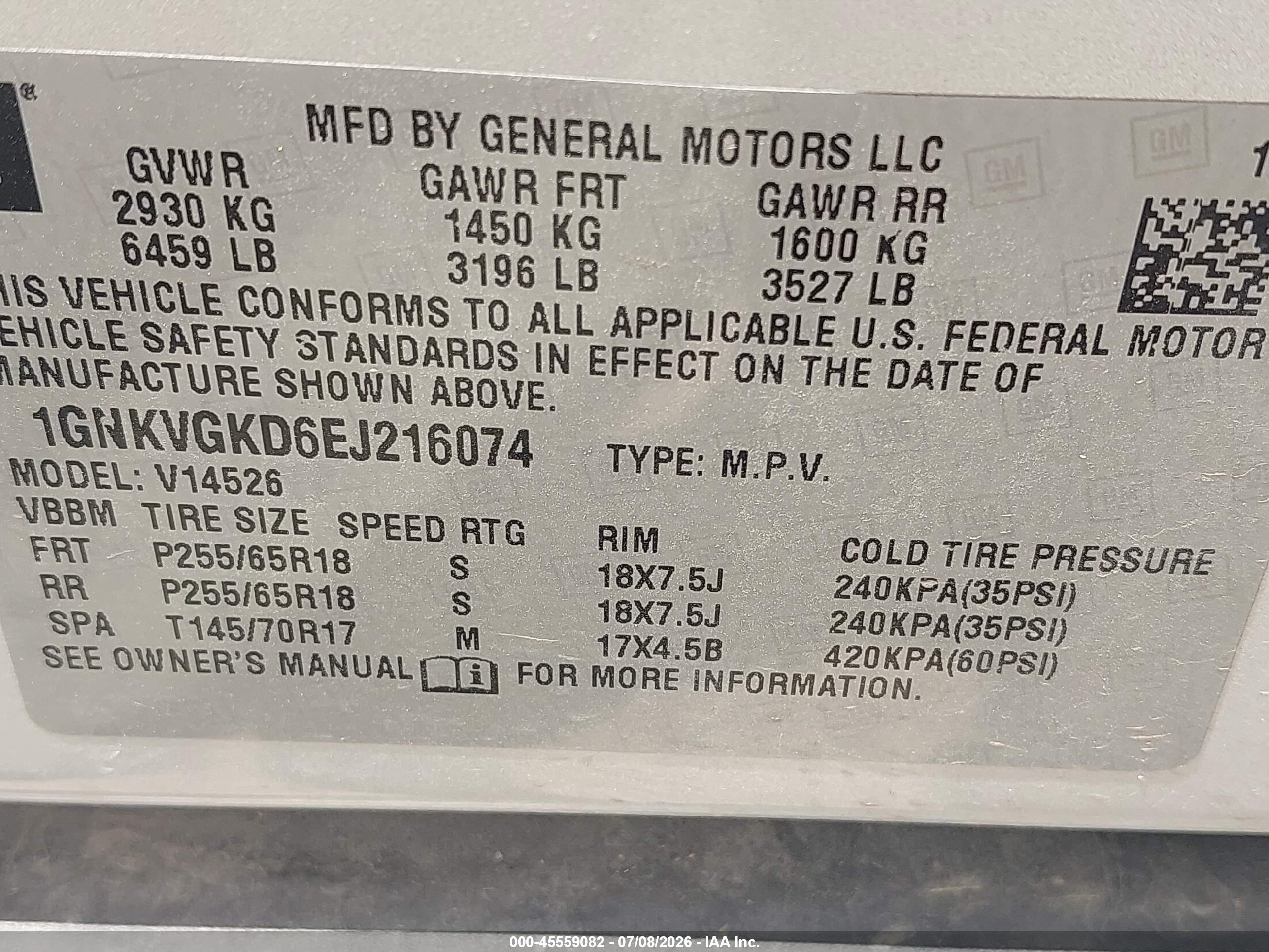 2014 Chevrolet Traverse 1lt Silver vin: 1GNKVGKD6EJ216074