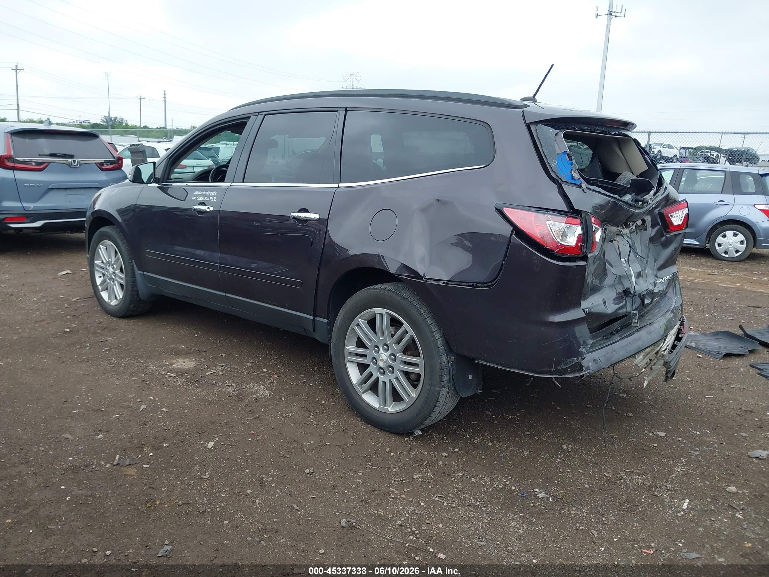 2015 Chevrolet Traverse 1lt Black vin: 1GNKVGKD6FJ346521