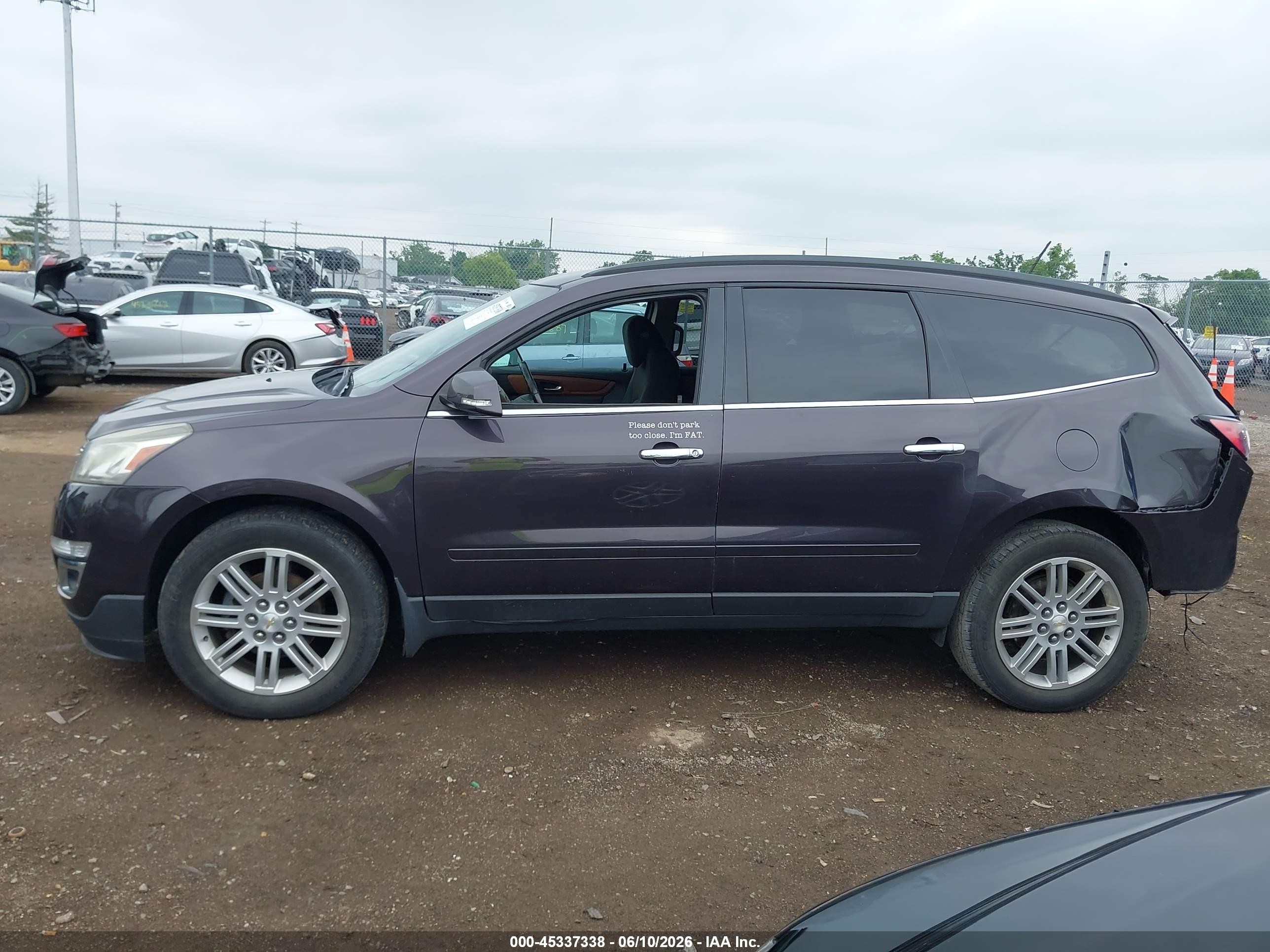 2015 Chevrolet Traverse 1lt Black vin: 1GNKVGKD6FJ346521