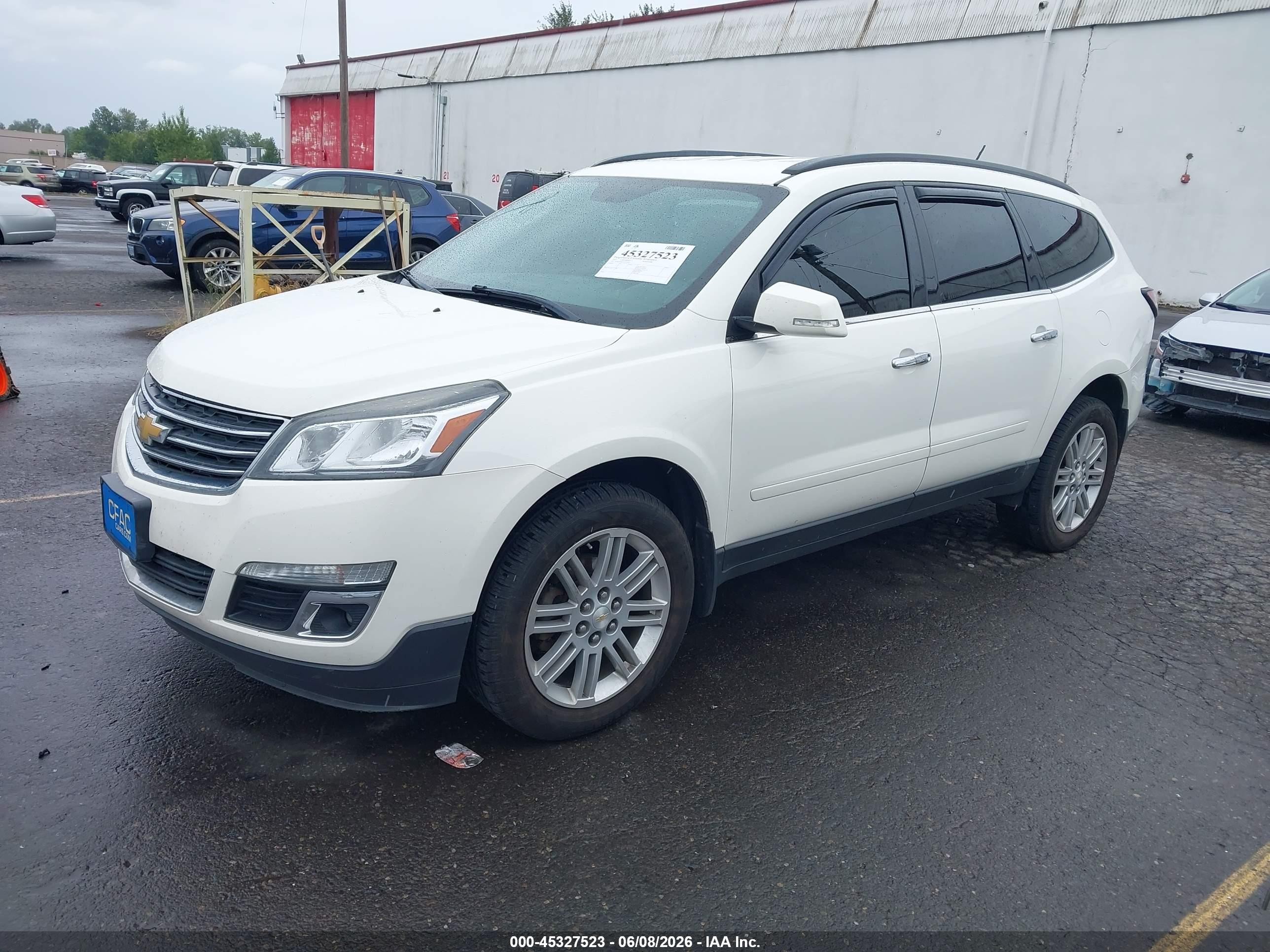 2015 Chevrolet Traverse 1lt White vin: 1GNKVGKD7FJ302432