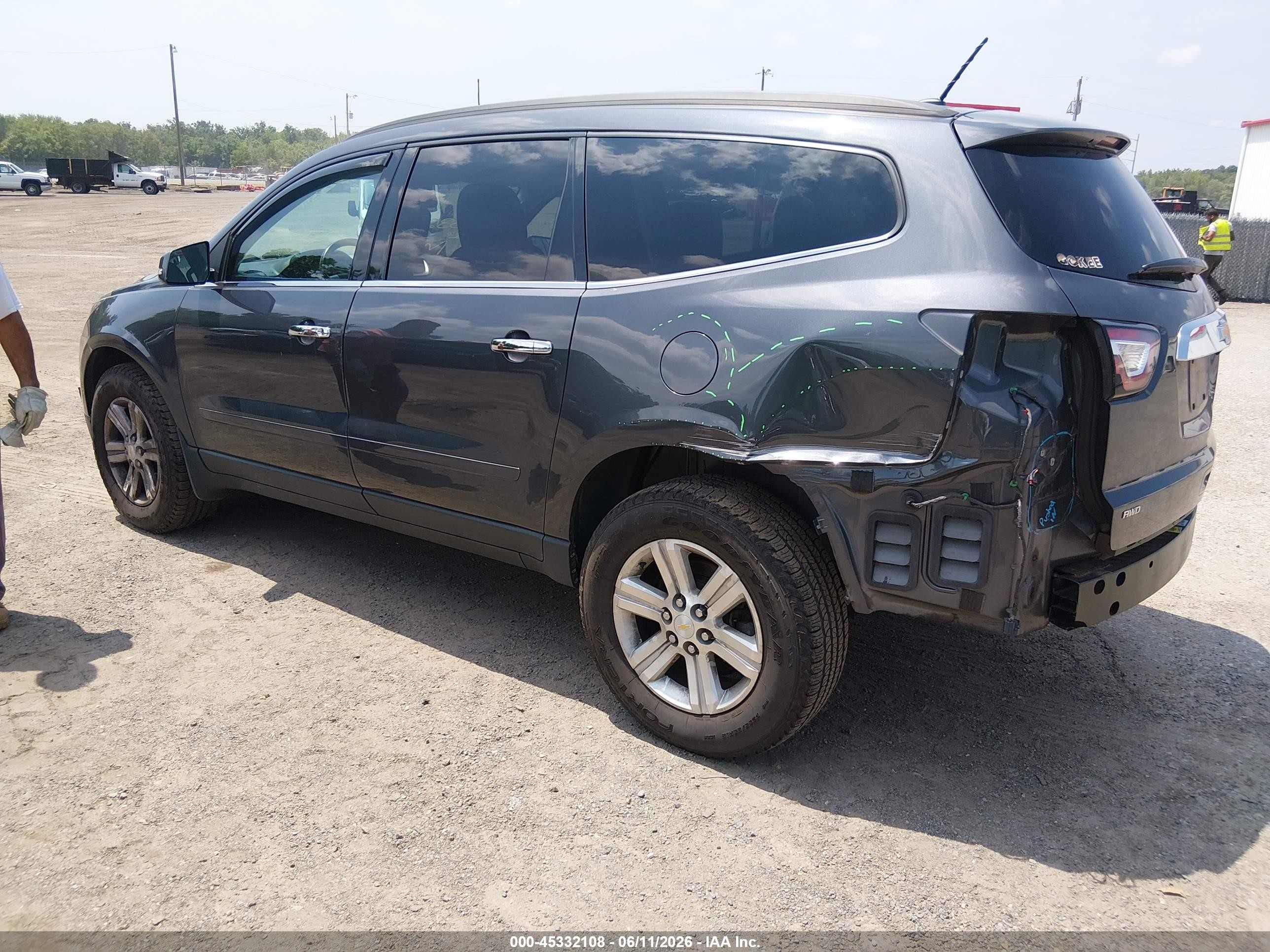 2013 Chevrolet Traverse 1lt Gray vin: 1GNKVGKD8DJ198322