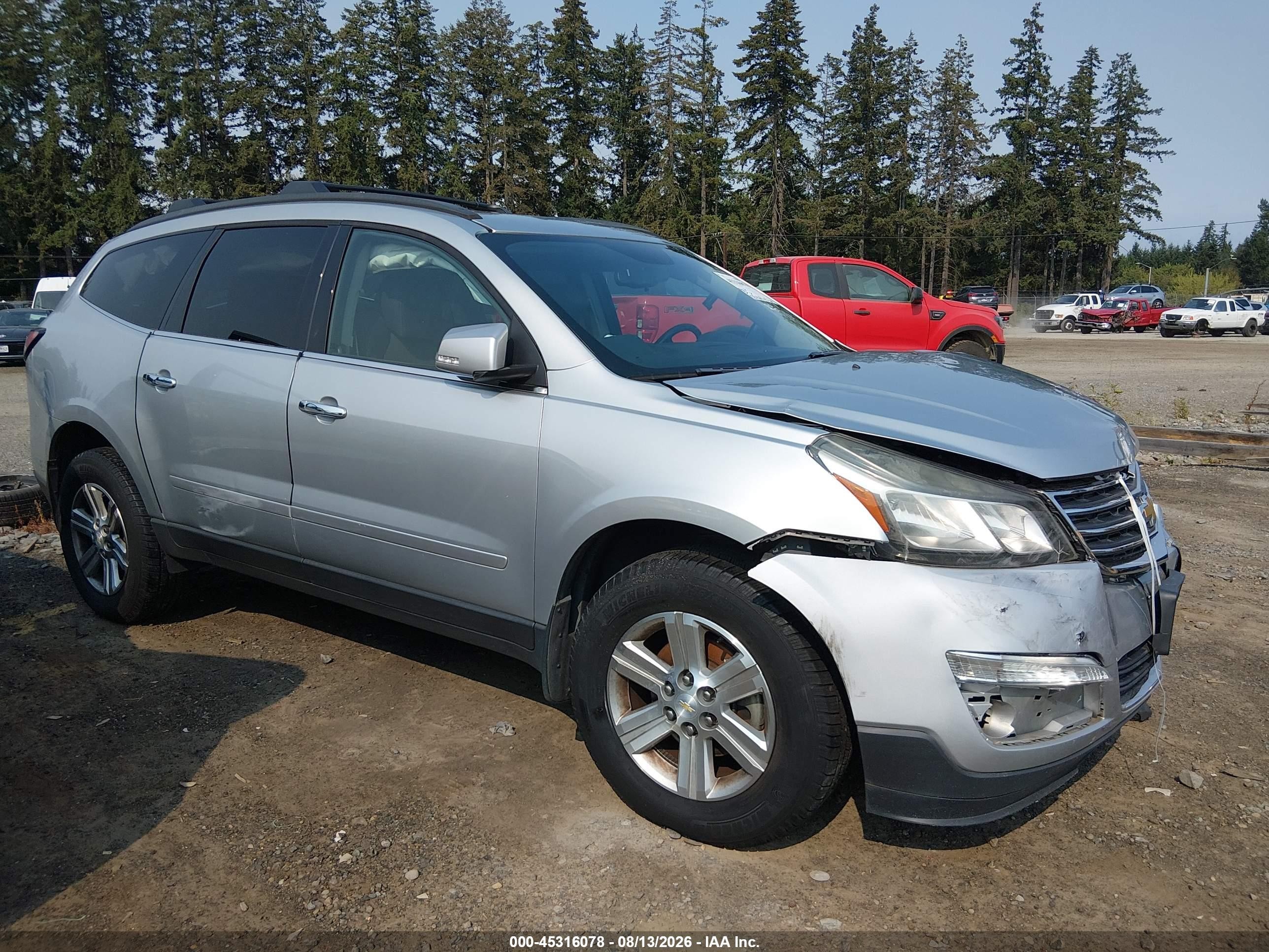 2014 Chevrolet Traverse 1lt Серебряный vin: 1GNKVGKD8EJ367174