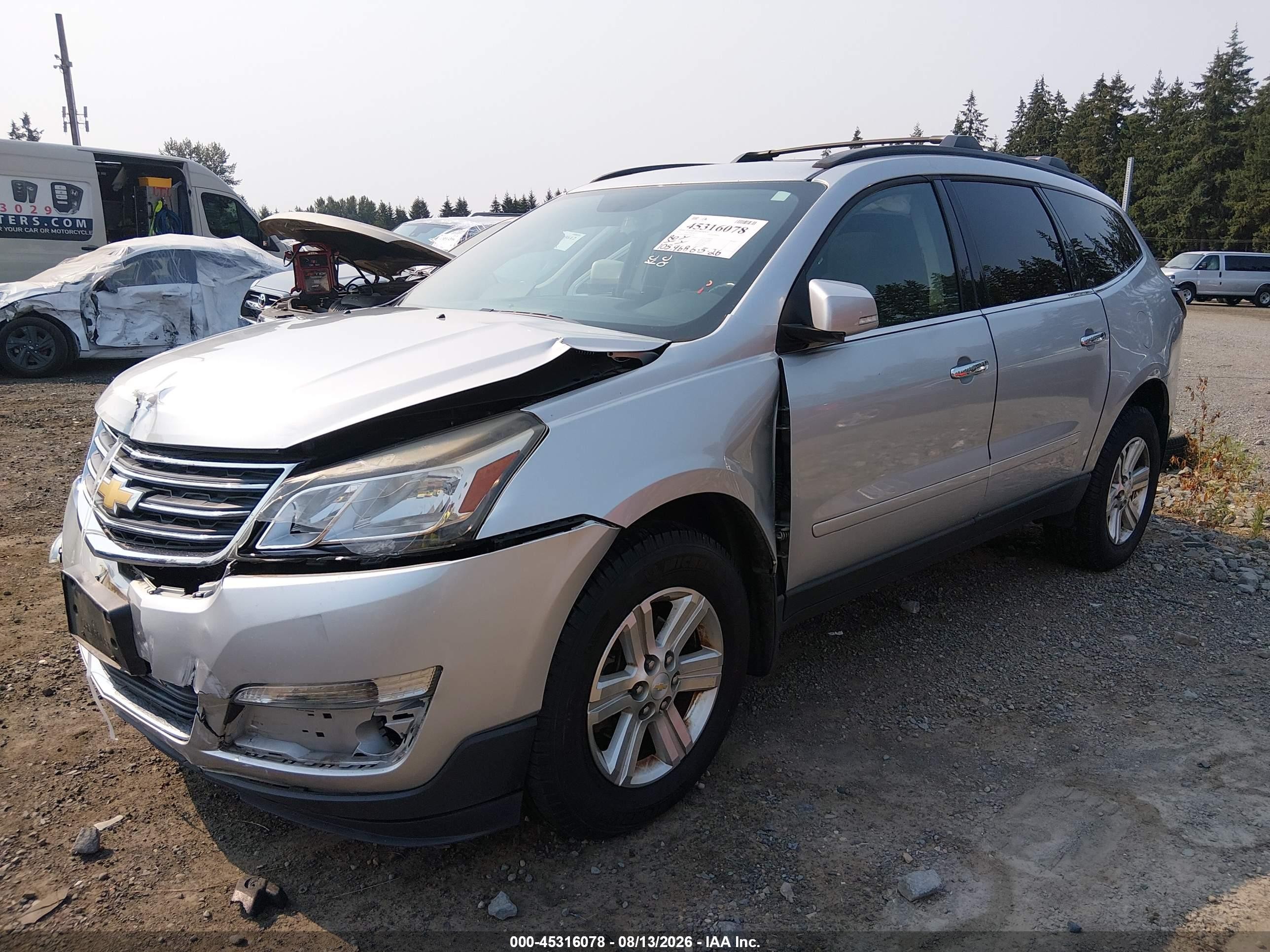 2014 Chevrolet Traverse 1lt Silver vin: 1GNKVGKD8EJ367174