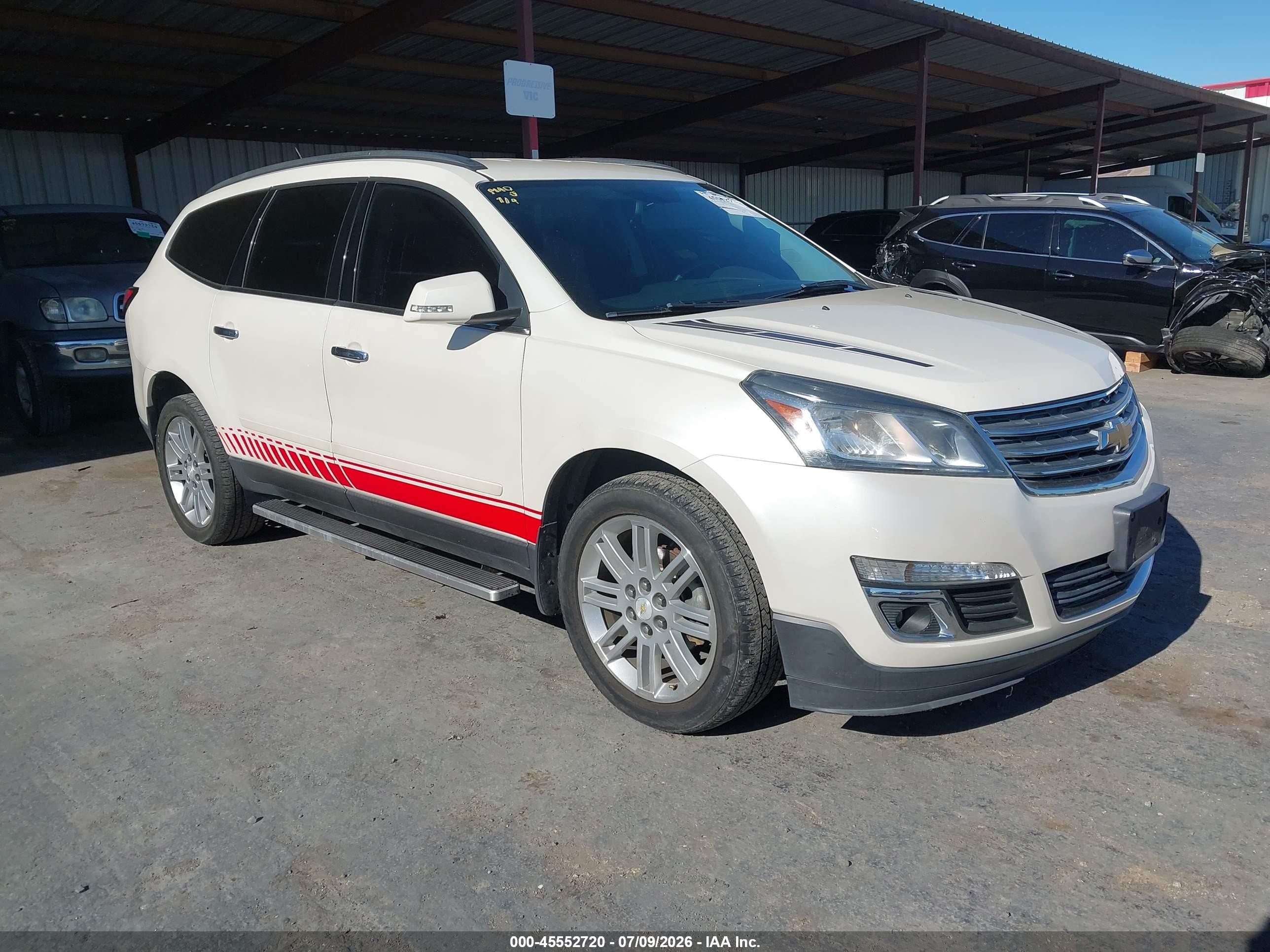 2015 Chevrolet Traverse Lt White vin: 1GNKVGKD8FJ314735