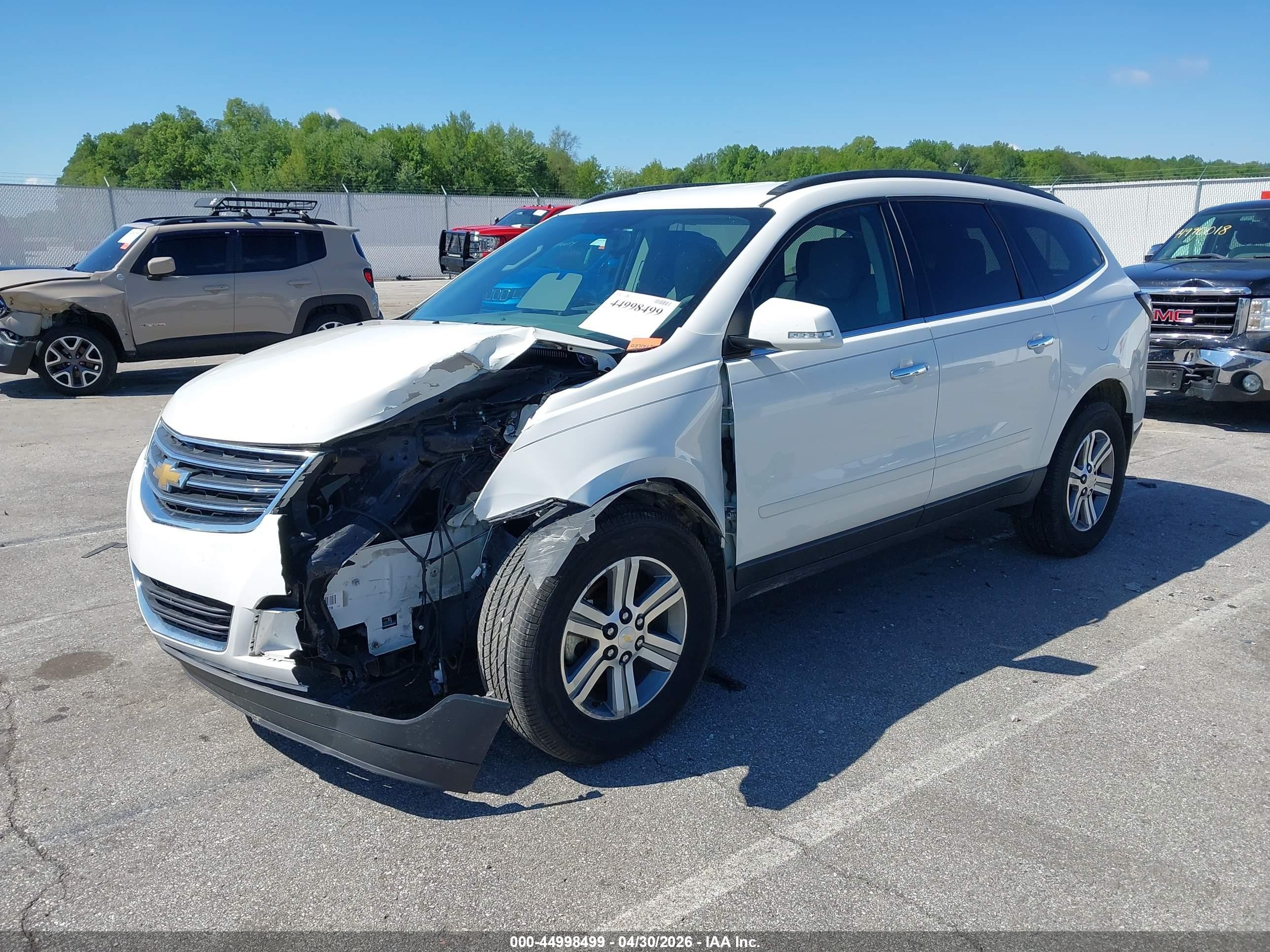 2015 Chevrolet Traverse 1lt White vin: 1GNKVGKD8FJ314864
