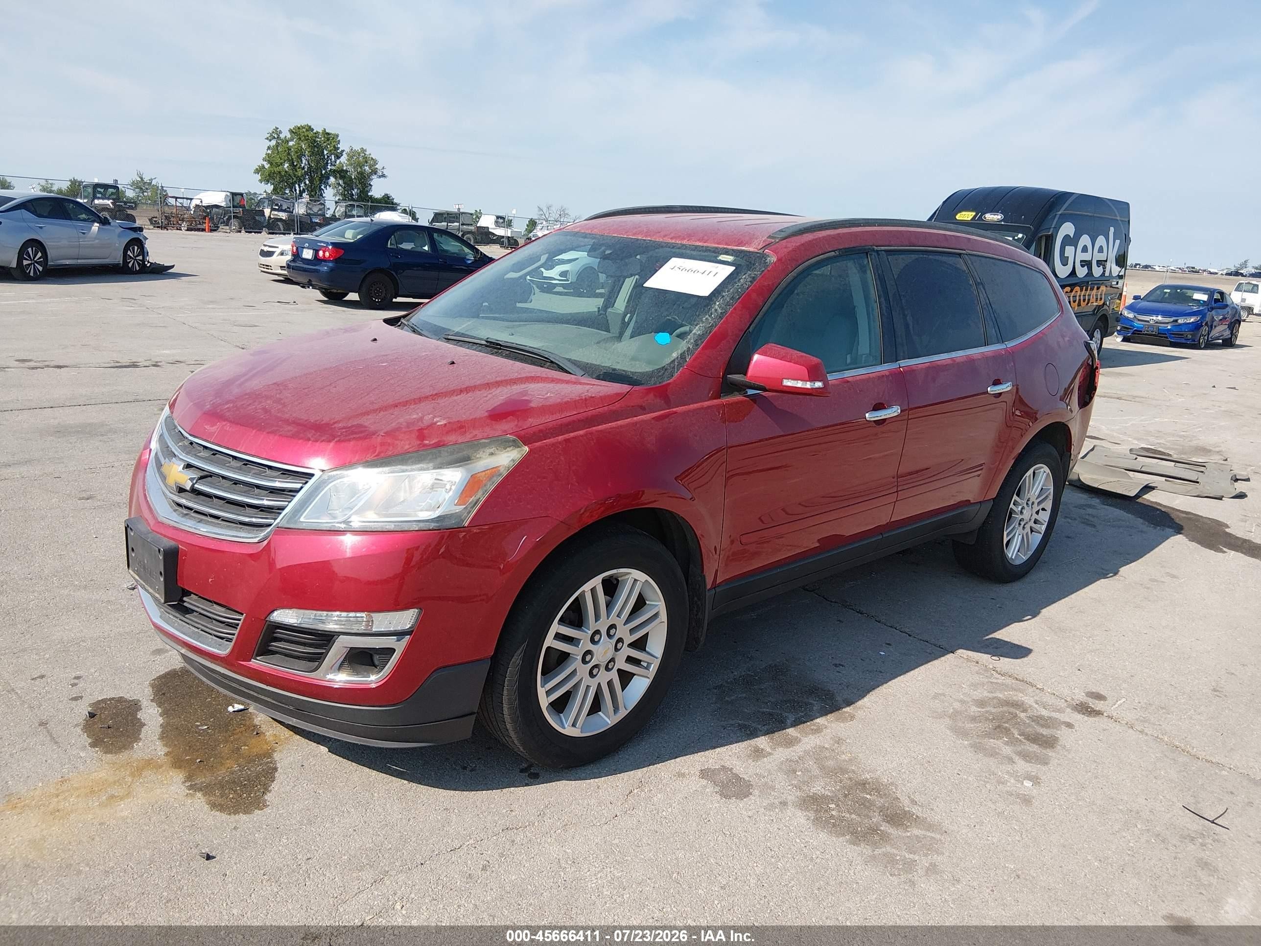 2014 Chevrolet Traverse 1lt Красный vin: 1GNKVGKD9EJ239901