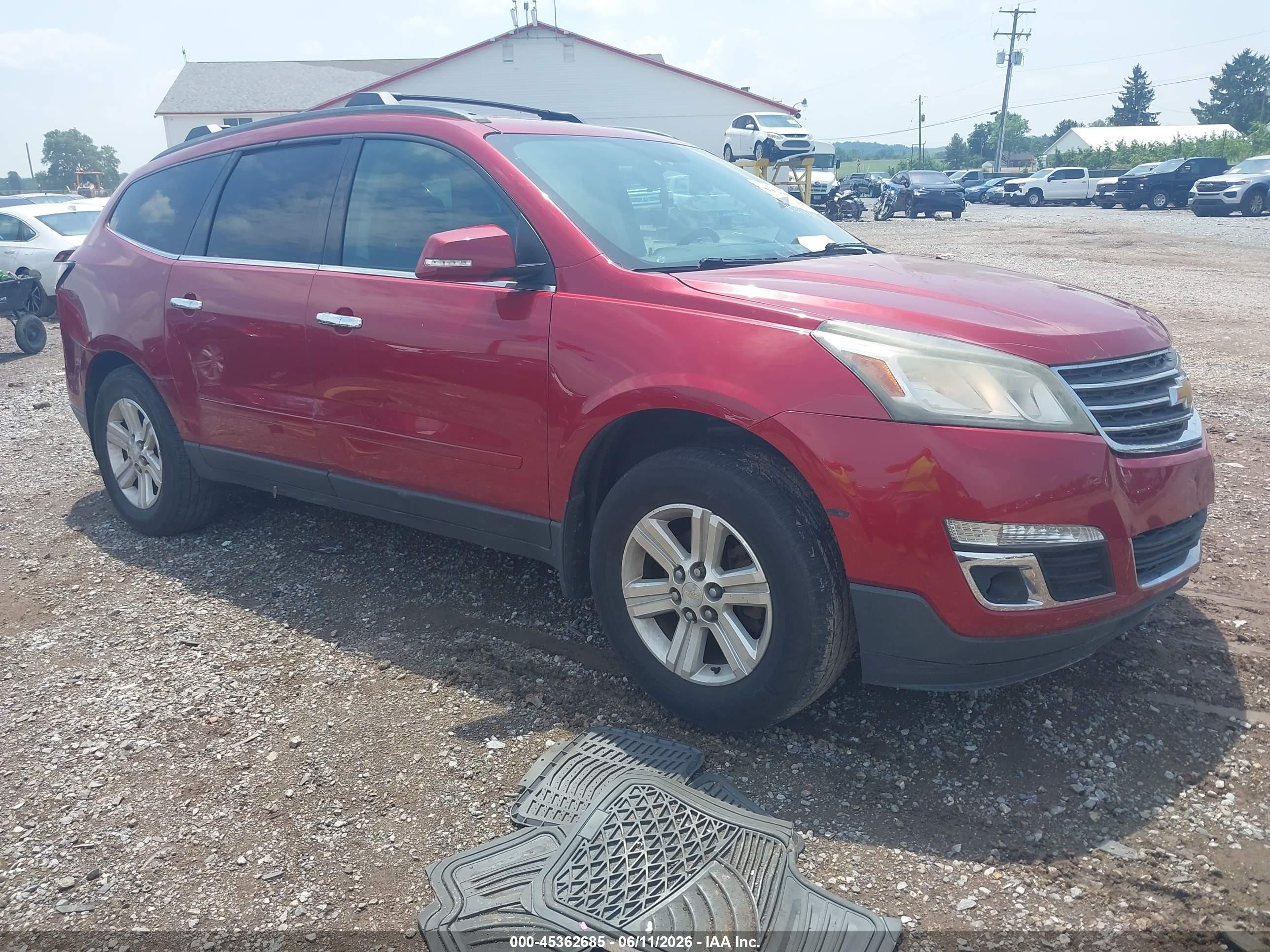 2014 Chevrolet Traverse Lt Red vin: 1GNKVGKDXEJ262779