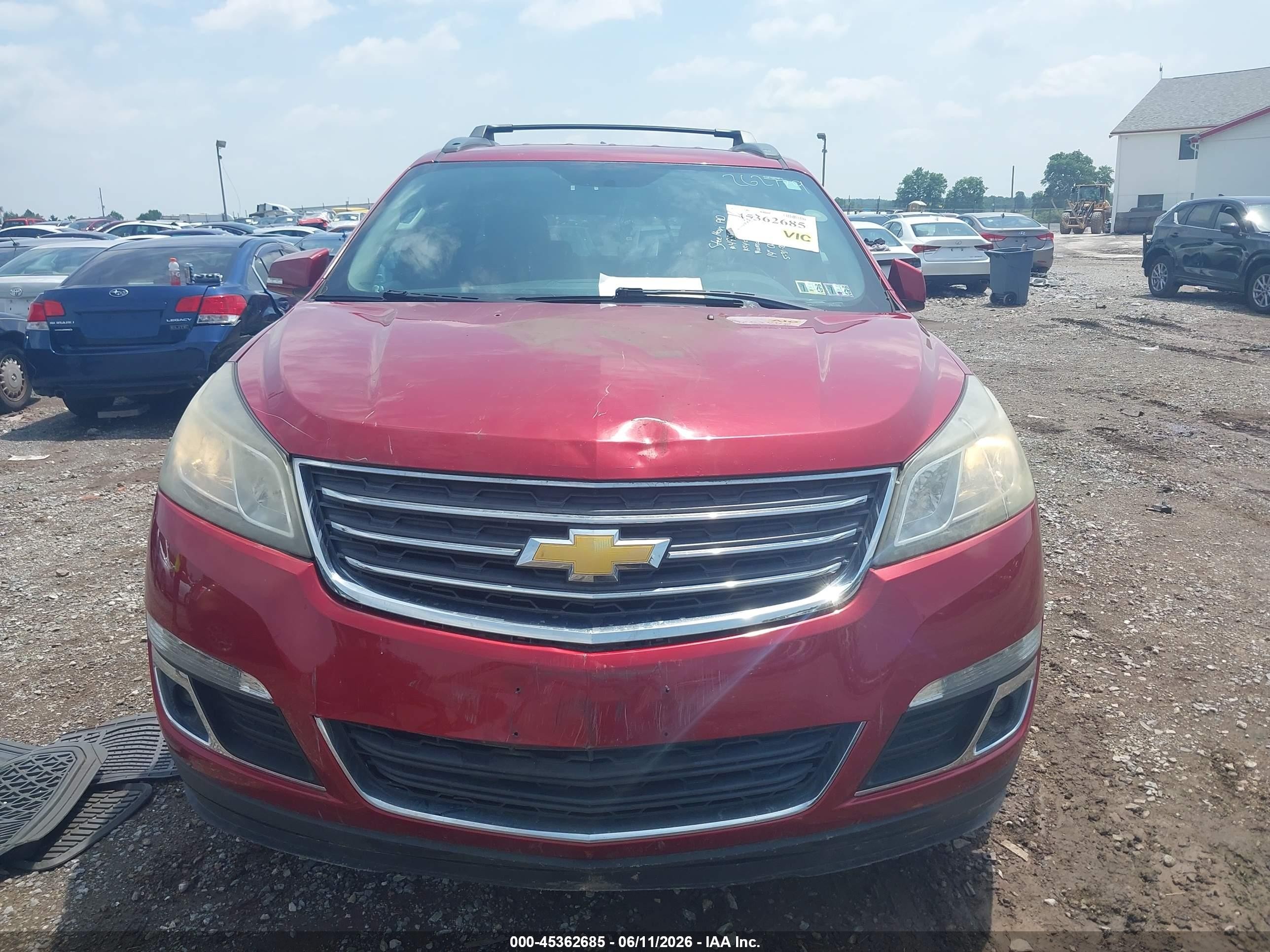 2014 Chevrolet Traverse Lt Red vin: 1GNKVGKDXEJ262779