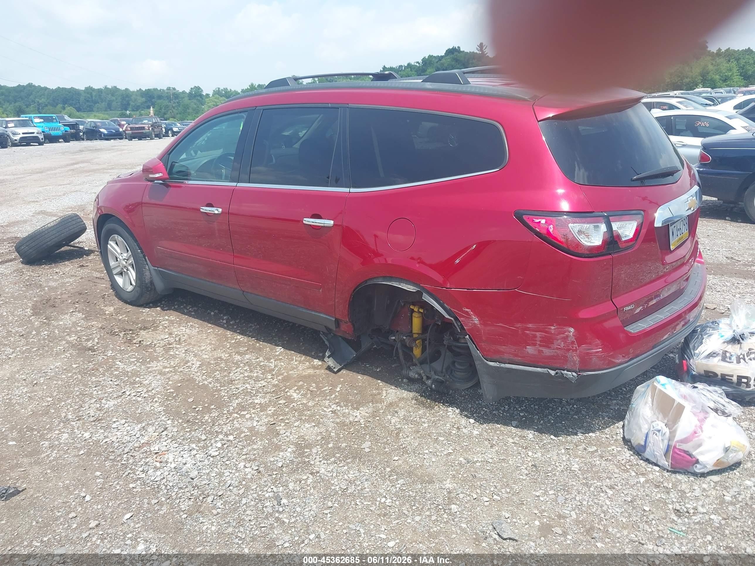 2014 Chevrolet Traverse Lt Red vin: 1GNKVGKDXEJ262779