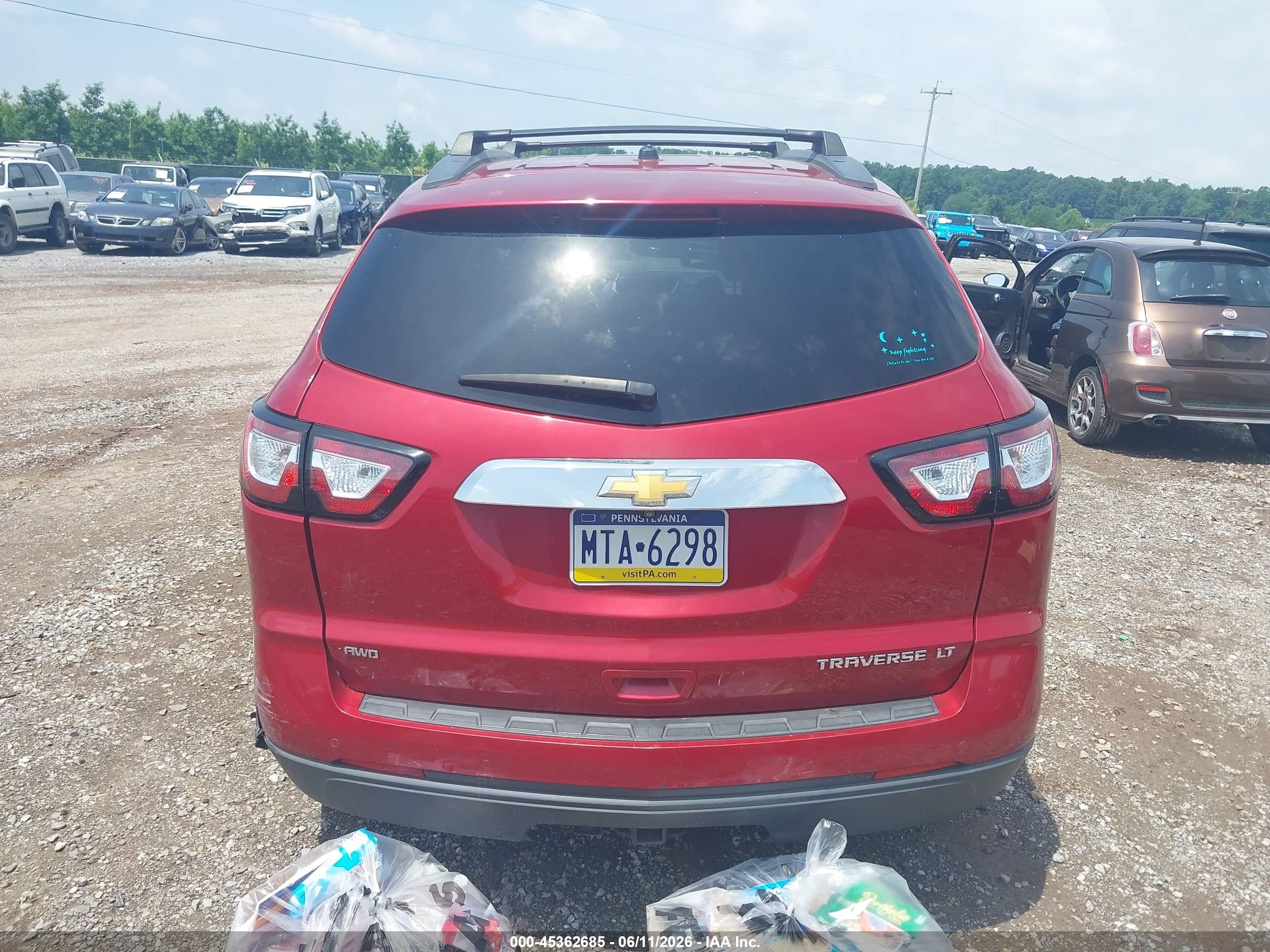 2014 Chevrolet Traverse Lt Red vin: 1GNKVGKDXEJ262779