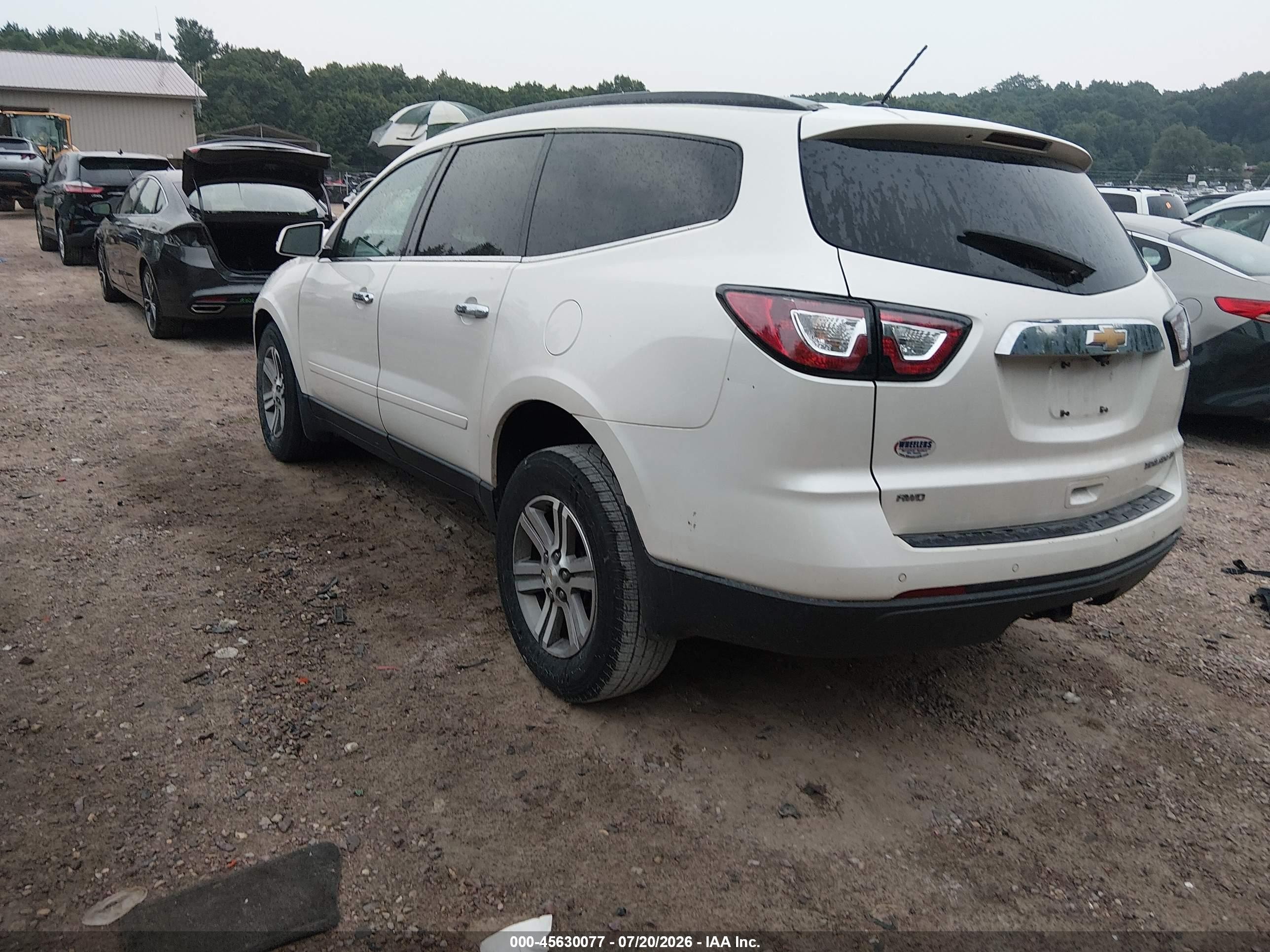 2015 Chevrolet Traverse Lt White vin: 1GNKVHKD5FJ233522