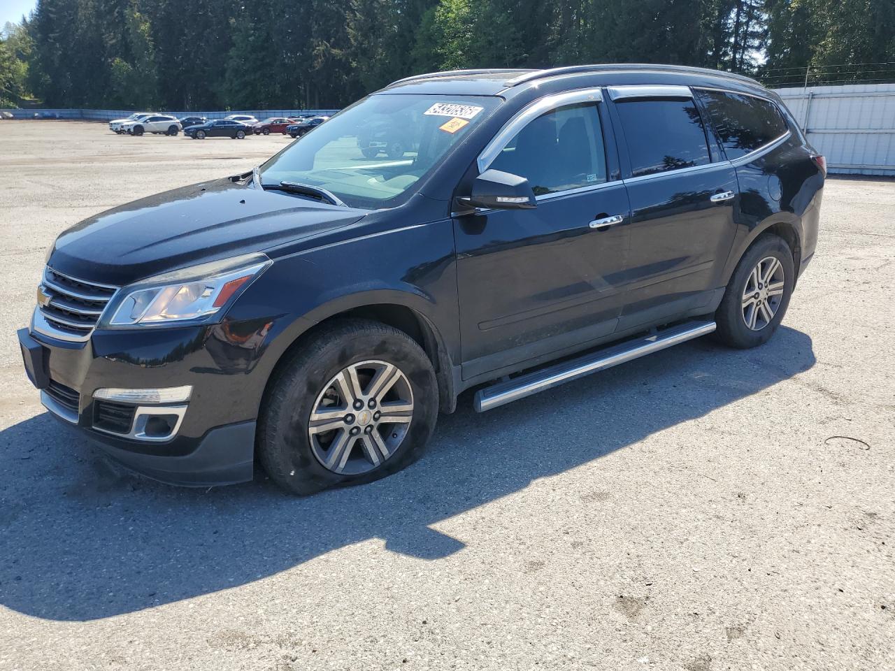 2015 Chevrolet Traverse Lt Black vin: 1GNKVHKDXFJ258366 Damage: Left Front Tire, Flat, Repair Required