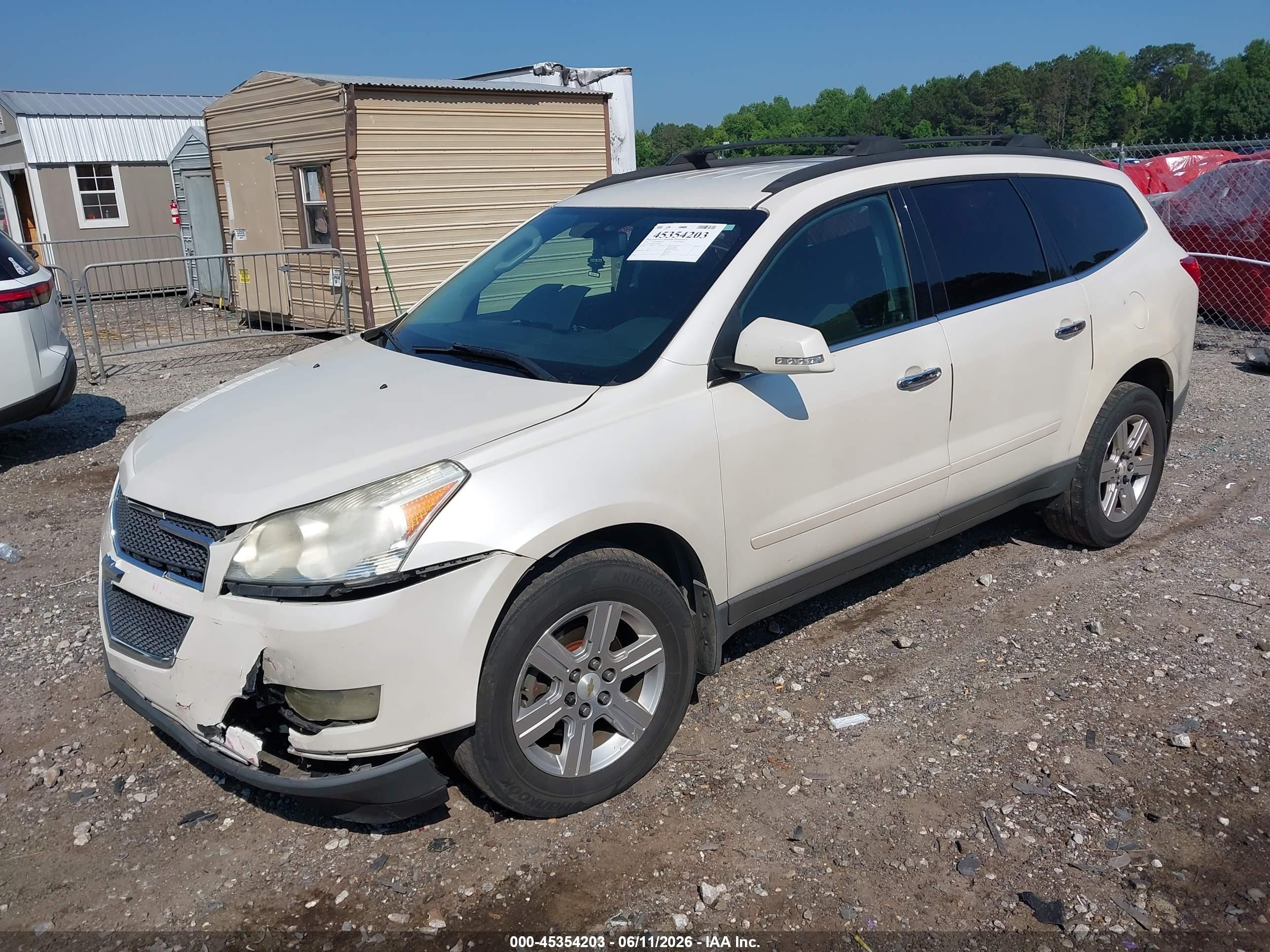 2012 Chevrolet Traverse 2lt White vin: 1GNKVJED2CJ186870