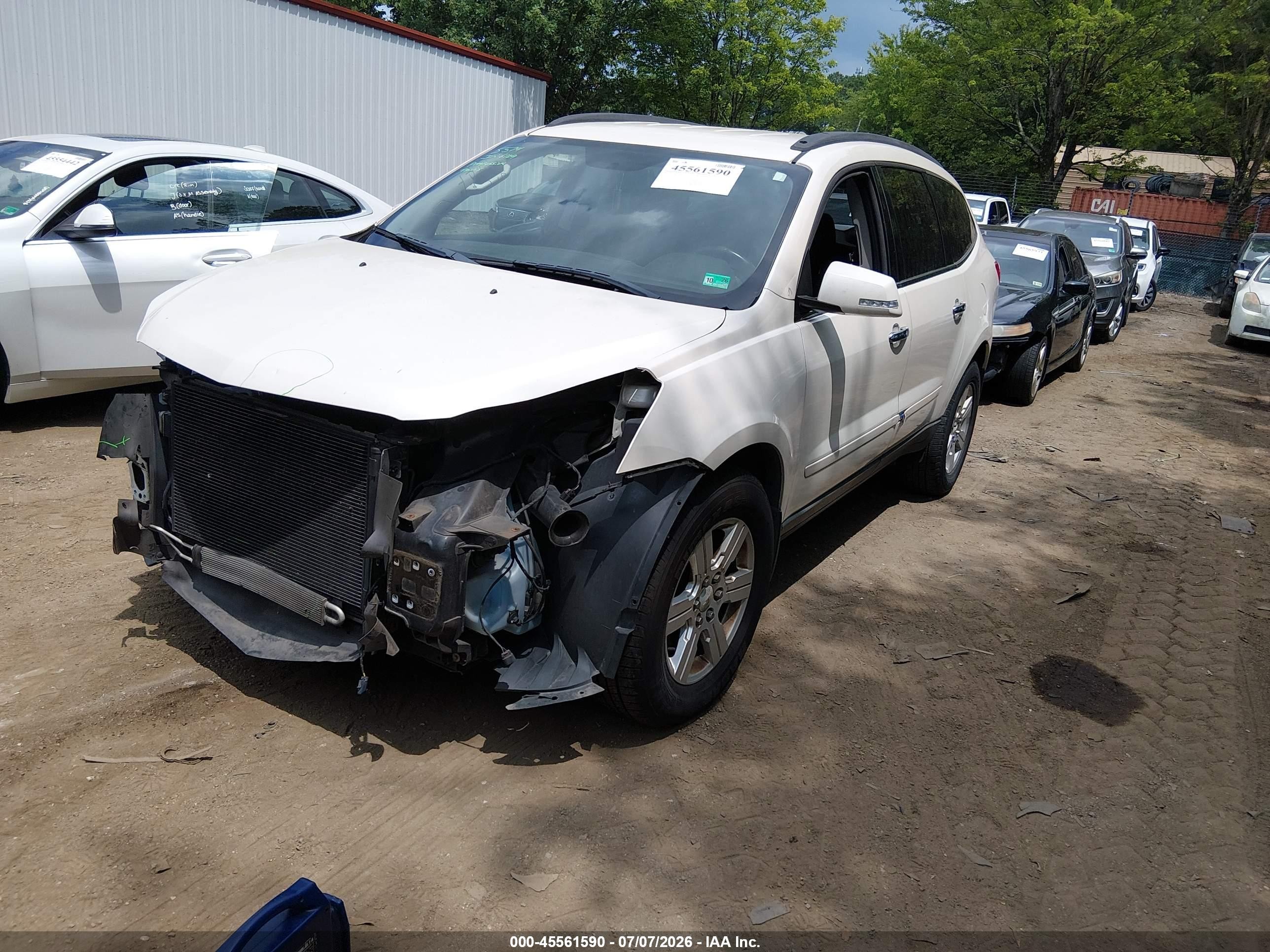 2012 Chevrolet Traverse Lt W/2lt Белый vin: 1GNKVJED6CJ119415