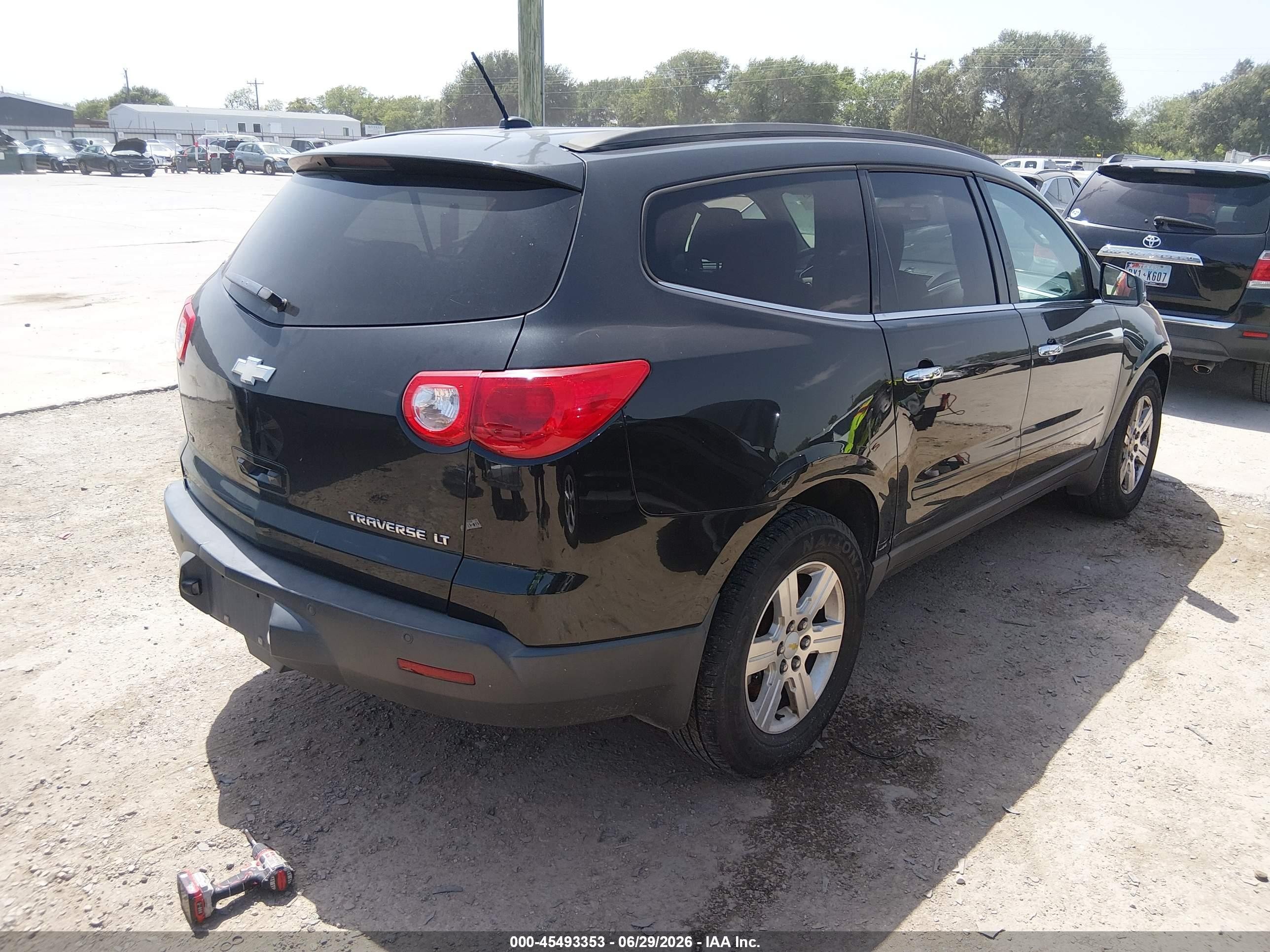 2012 Chevrolet Traverse Lt W/2lt Black vin: 1GNKVJEDXCJ218948