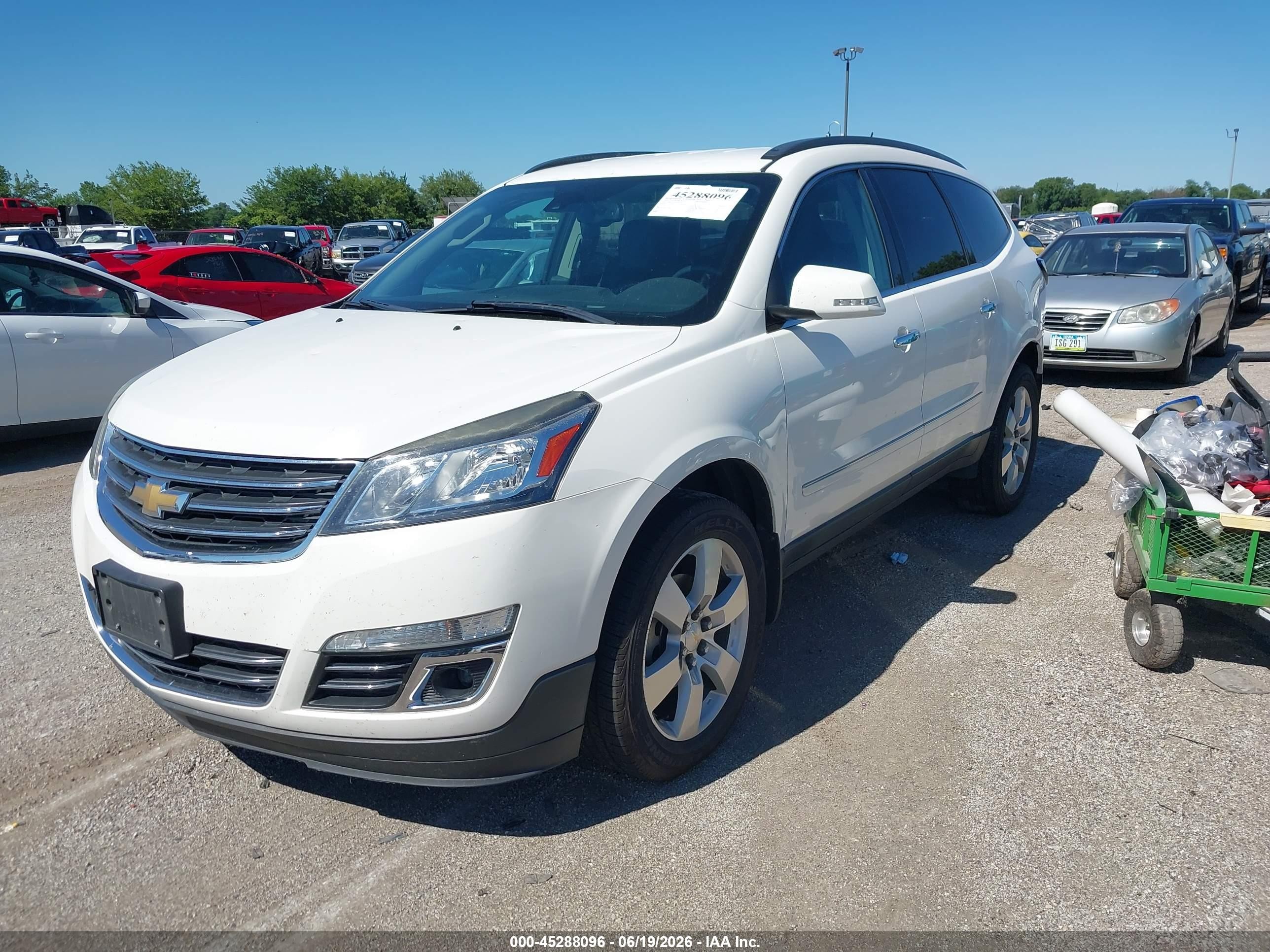 2015 Chevrolet Traverse Ltz White vin: 1GNKVJKD0FJ281341