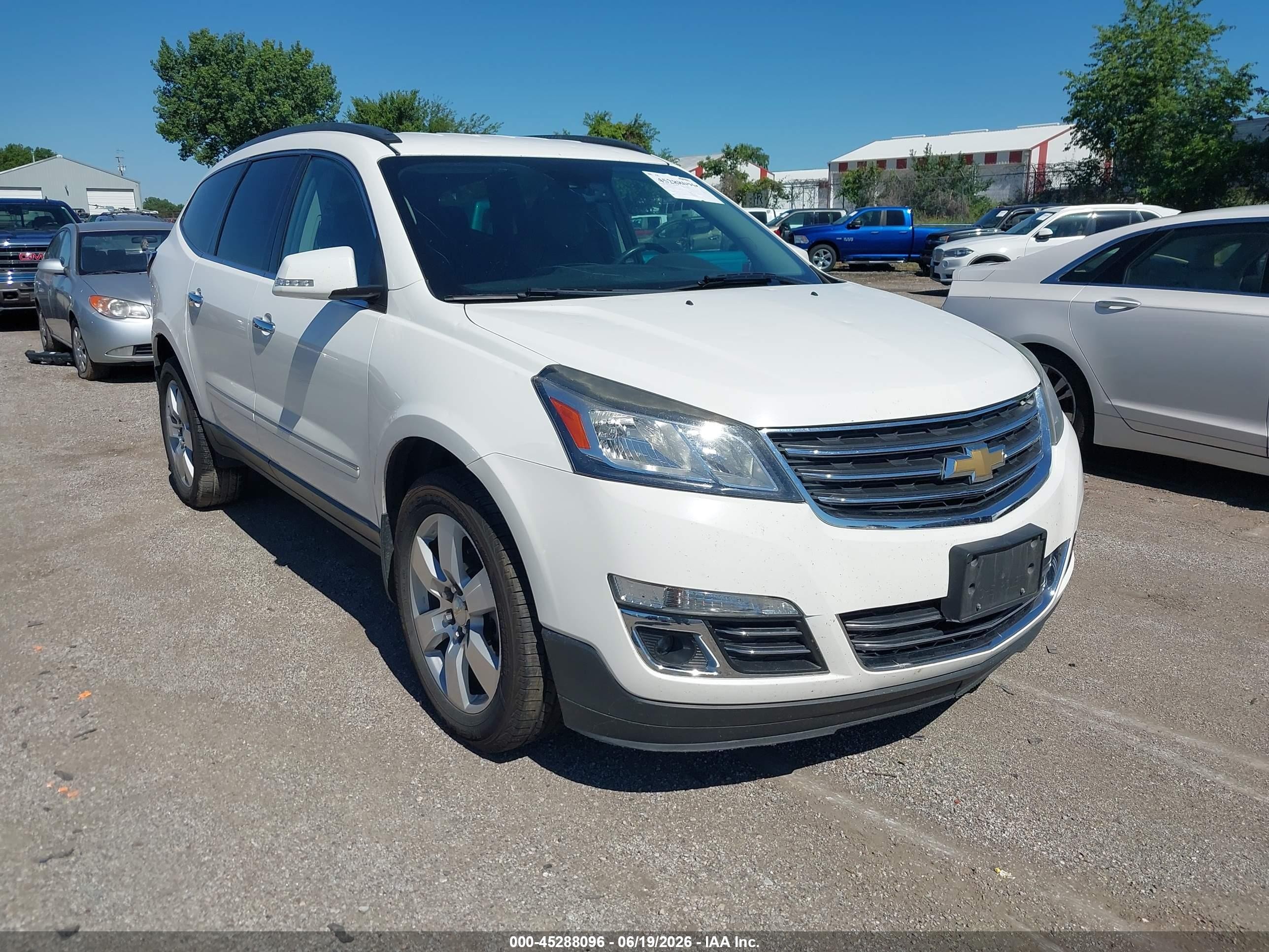 2015 Chevrolet Traverse Ltz White vin: 1GNKVJKD0FJ281341