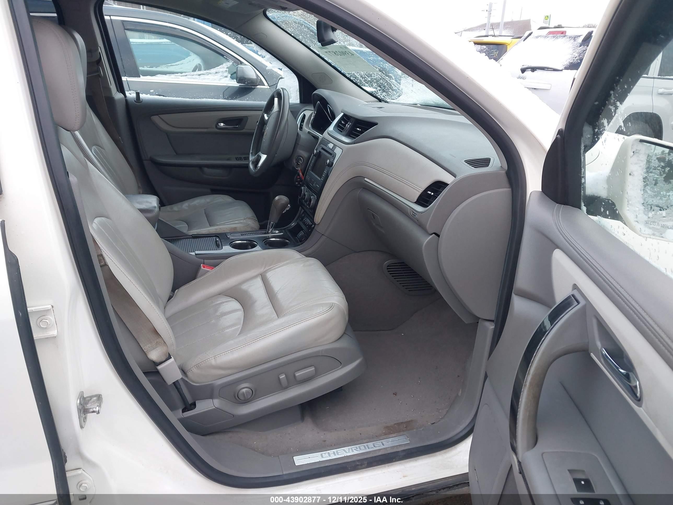2015 Chevrolet Traverse Ltz White vin: 1GNKVJKD1FJ112705
