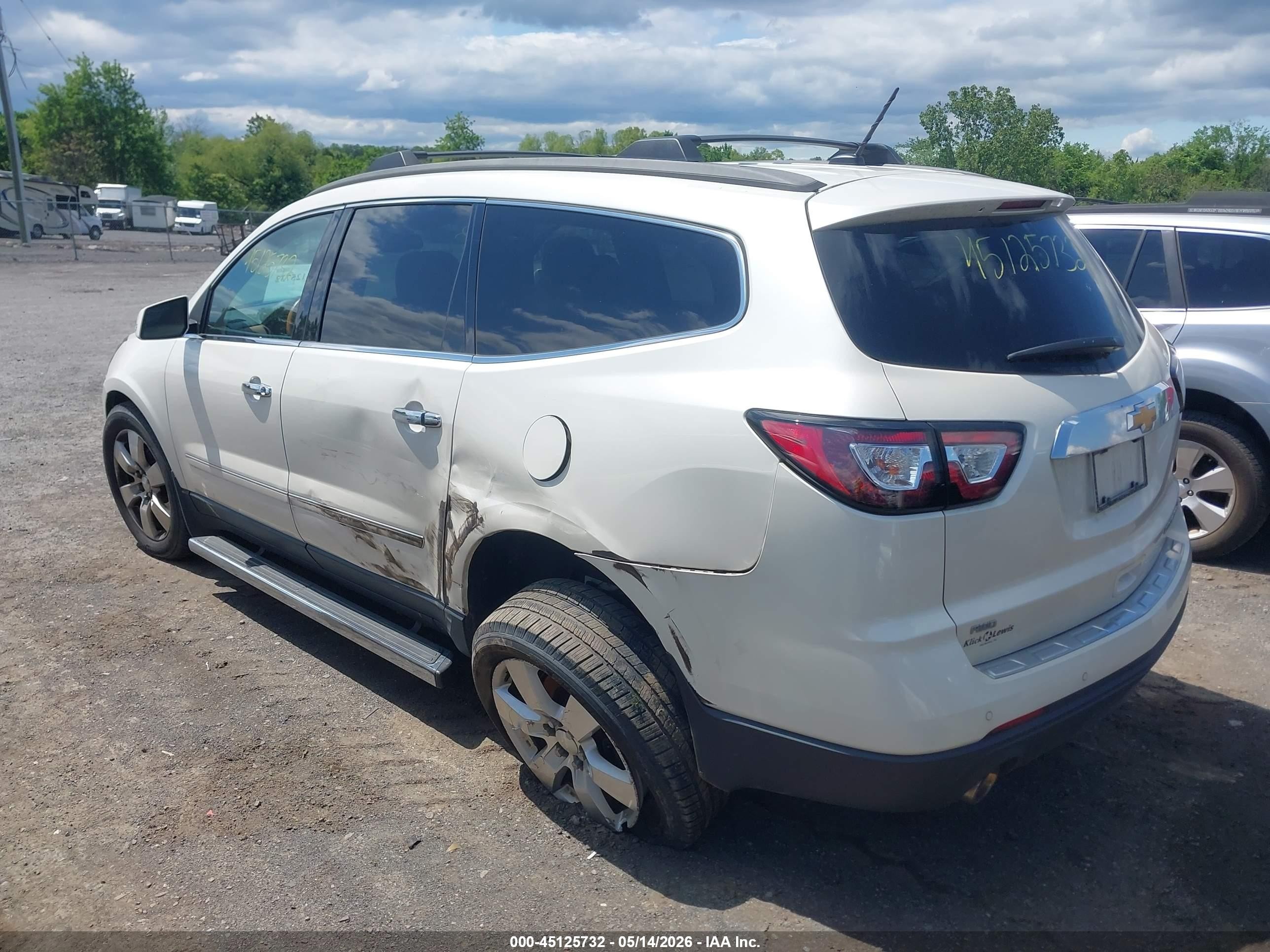 2014 Chevrolet Traverse Ltz White vin: 1GNKVJKD2EJ105891