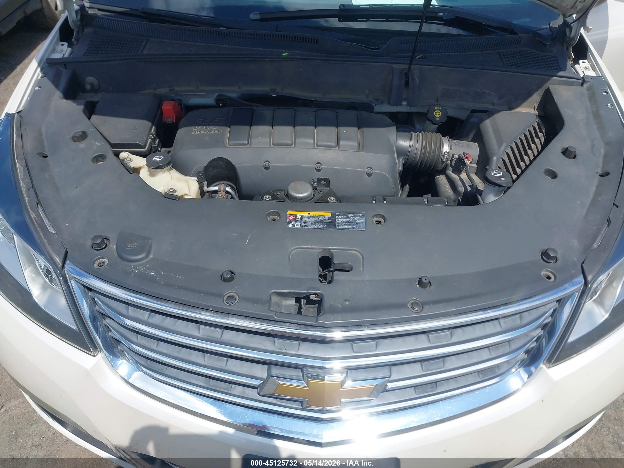 2014 Chevrolet Traverse Ltz White vin: 1GNKVJKD2EJ105891
