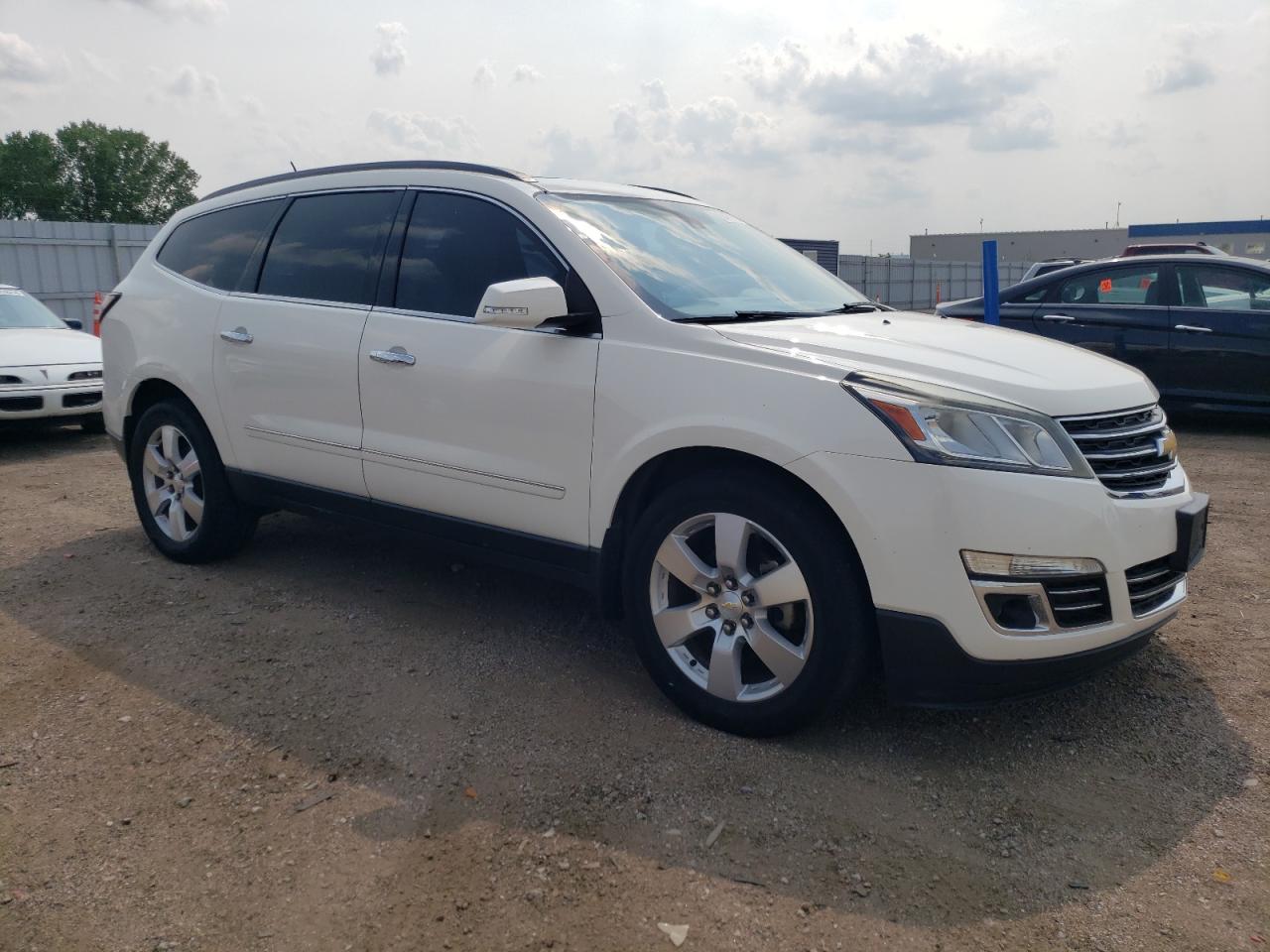 2014 Chevrolet Traverse Ltz White vin: 1GNKVJKD2EJ338671
