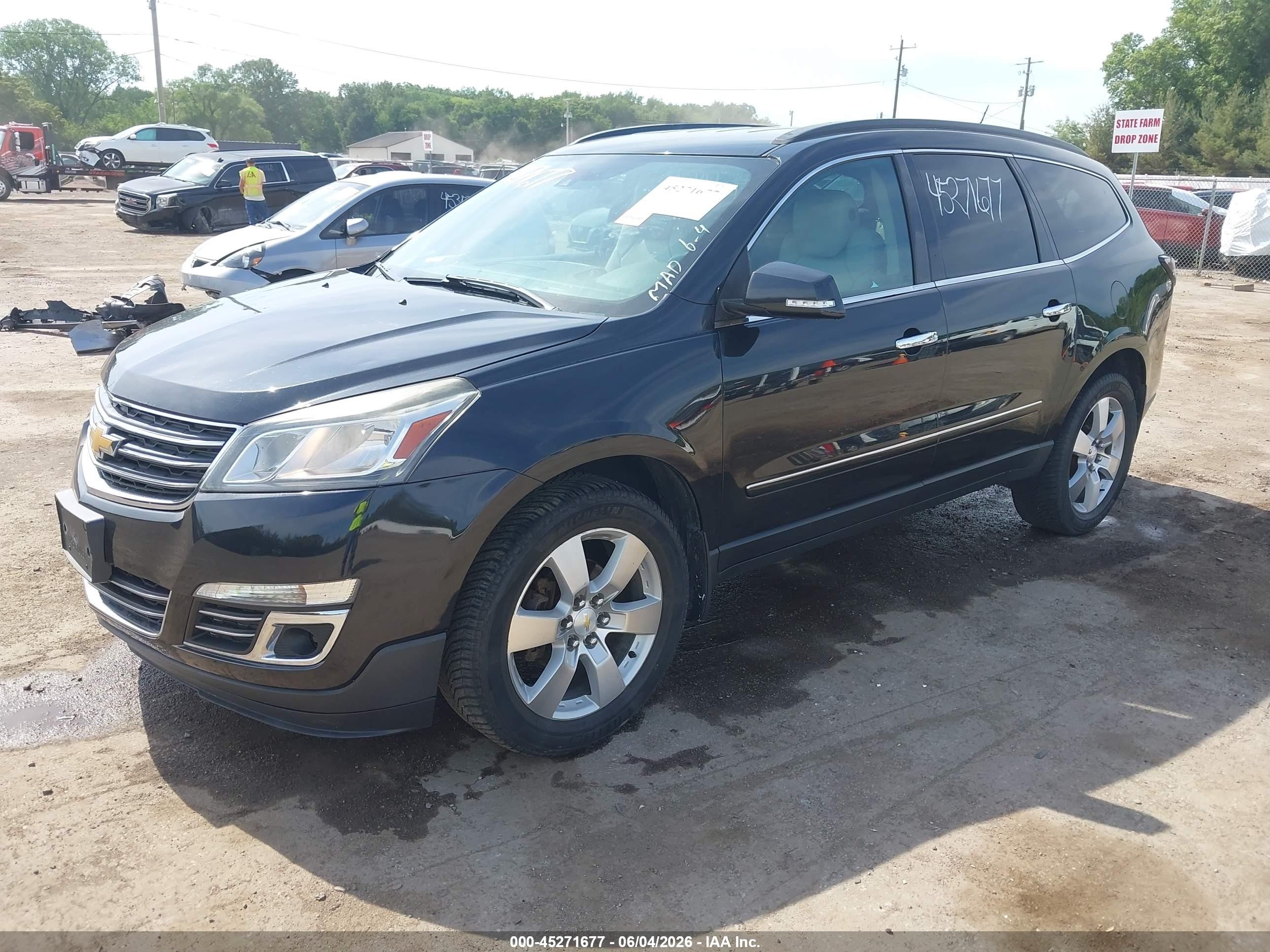 2015 Chevrolet Traverse Ltz Black vin: 1GNKVJKD3FJ159377
