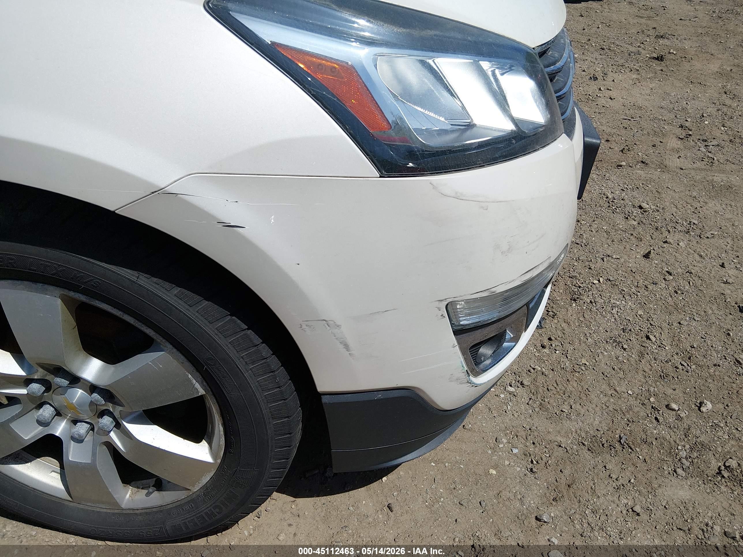 2015 Chevrolet Traverse Ltz White vin: 1GNKVJKD6FJ139267